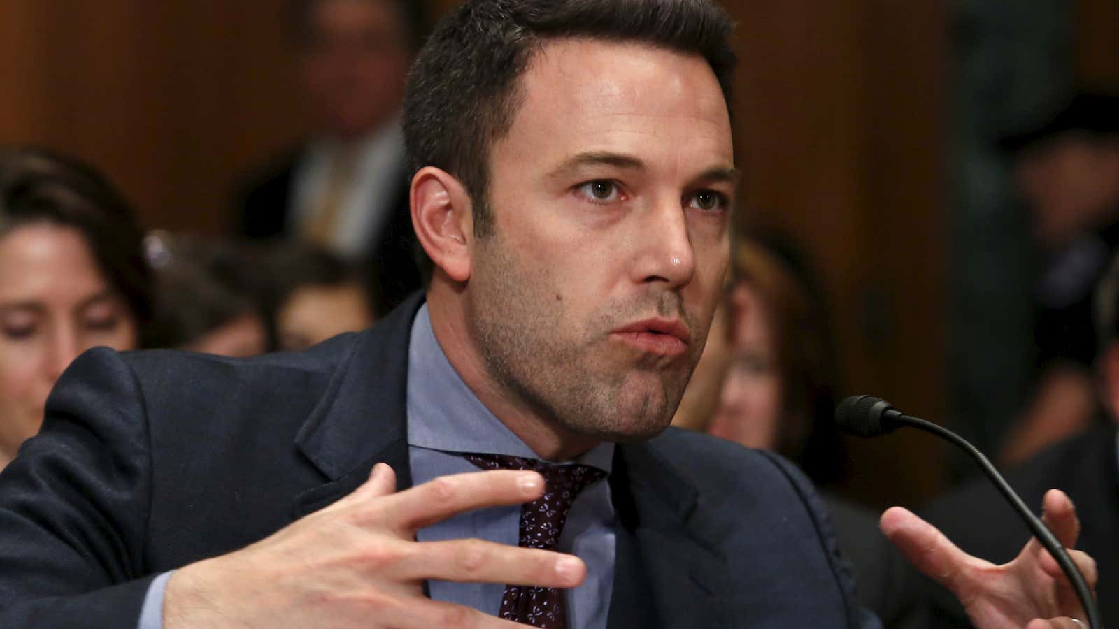 Ben Affleck, movie star and founder of the Eastern Congo Initiative, testifies before a US senate committee