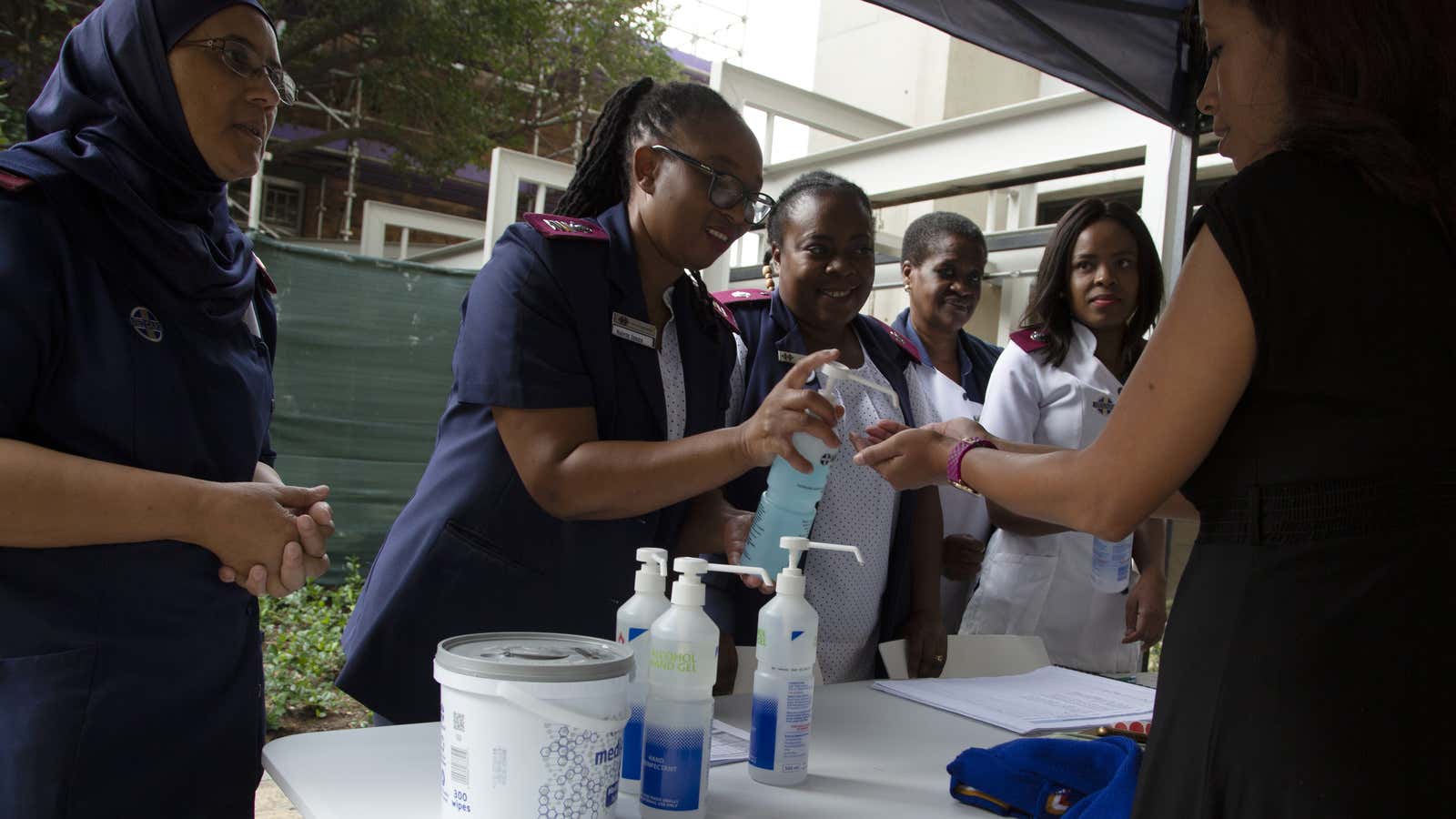 Sanitizing in Johannesburg