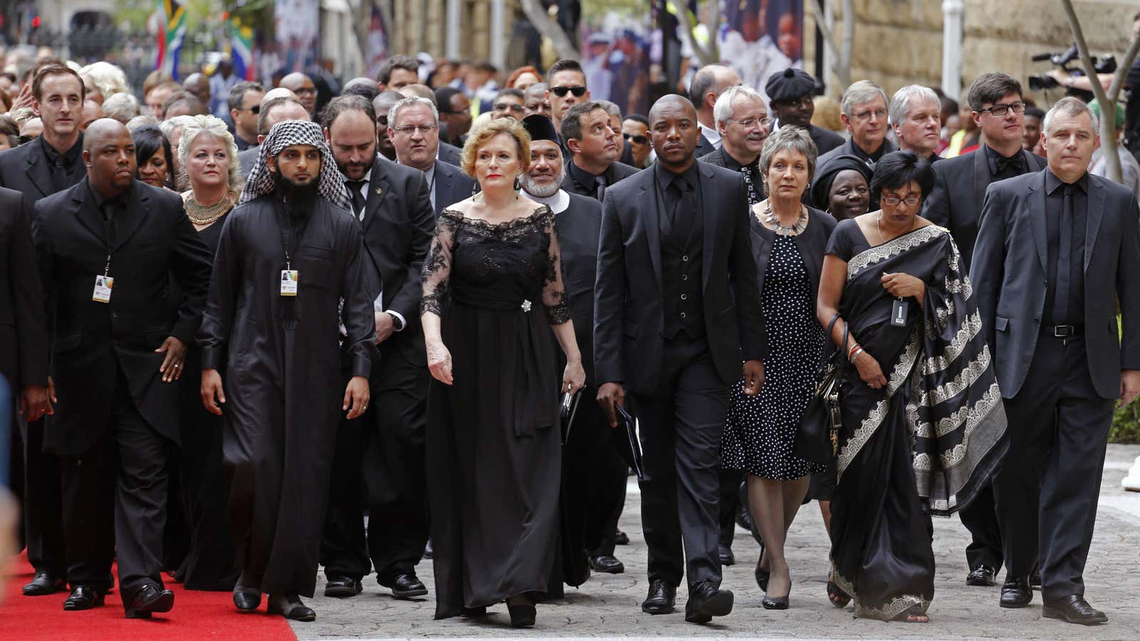 Mmusi Maimane, front and center, leads the parliamentary opposition.