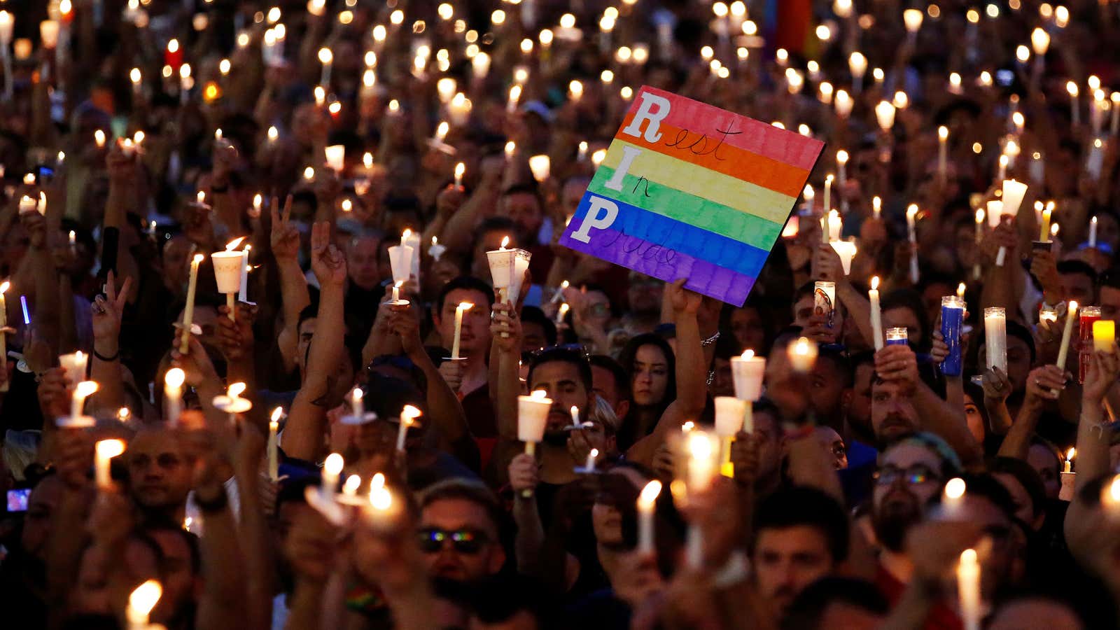 A candlelight vigil in Orlando.