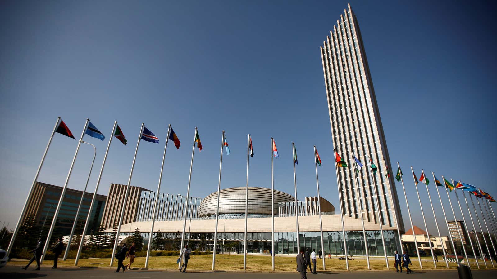 The headquarters of the African Union (AU) building in Addis Ababa