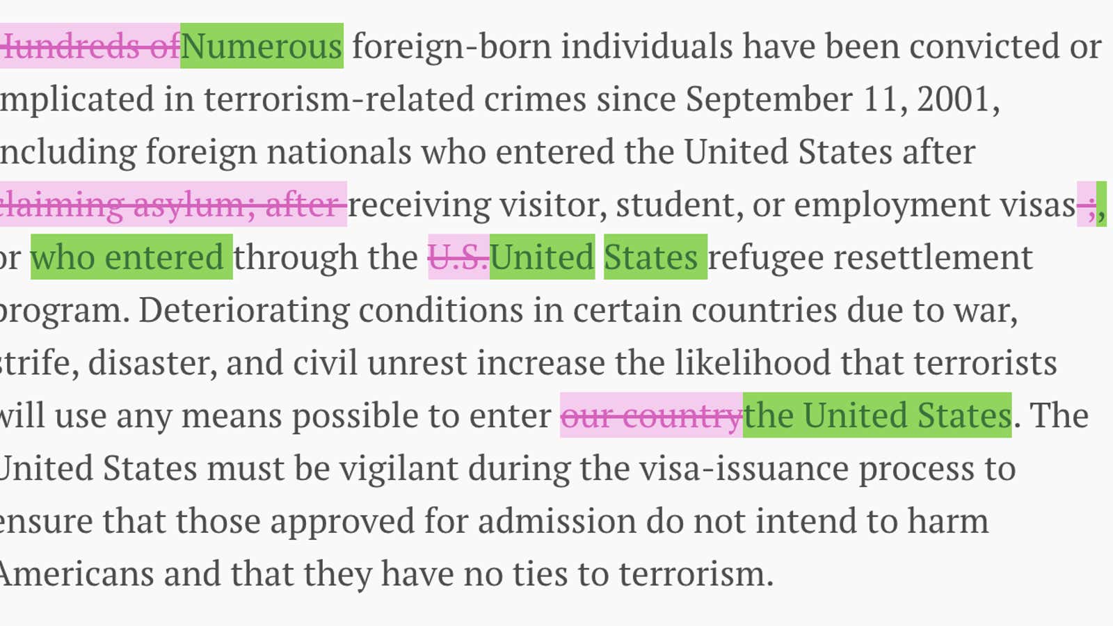 Track changes: How Trump’s executive order on immigration changed between the draft and final version