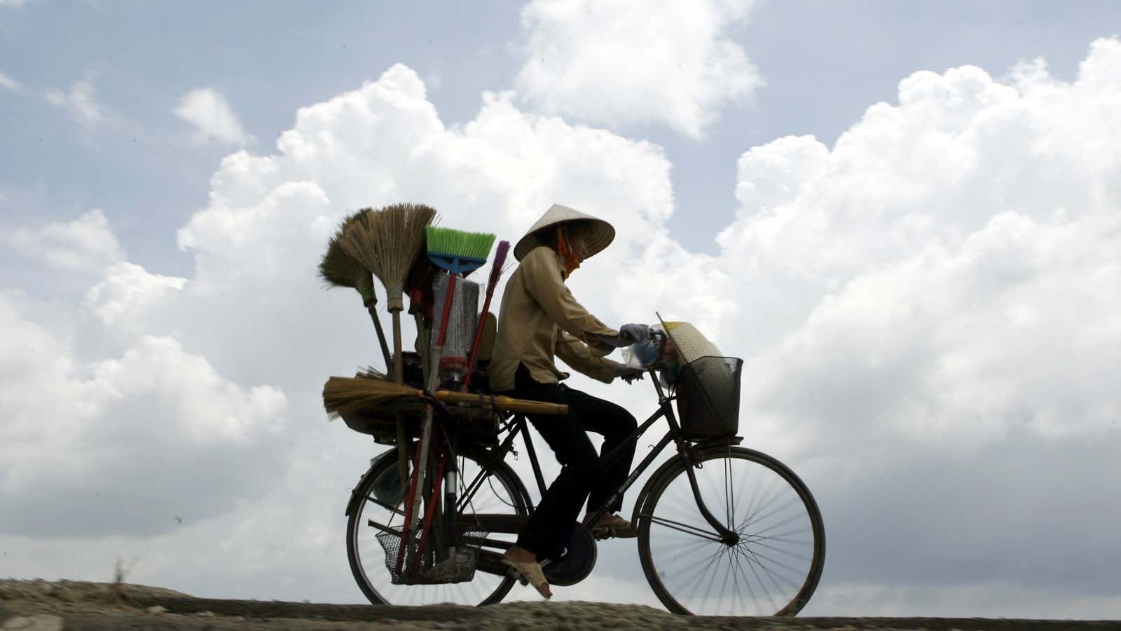 Off to work, outside Hanoi.