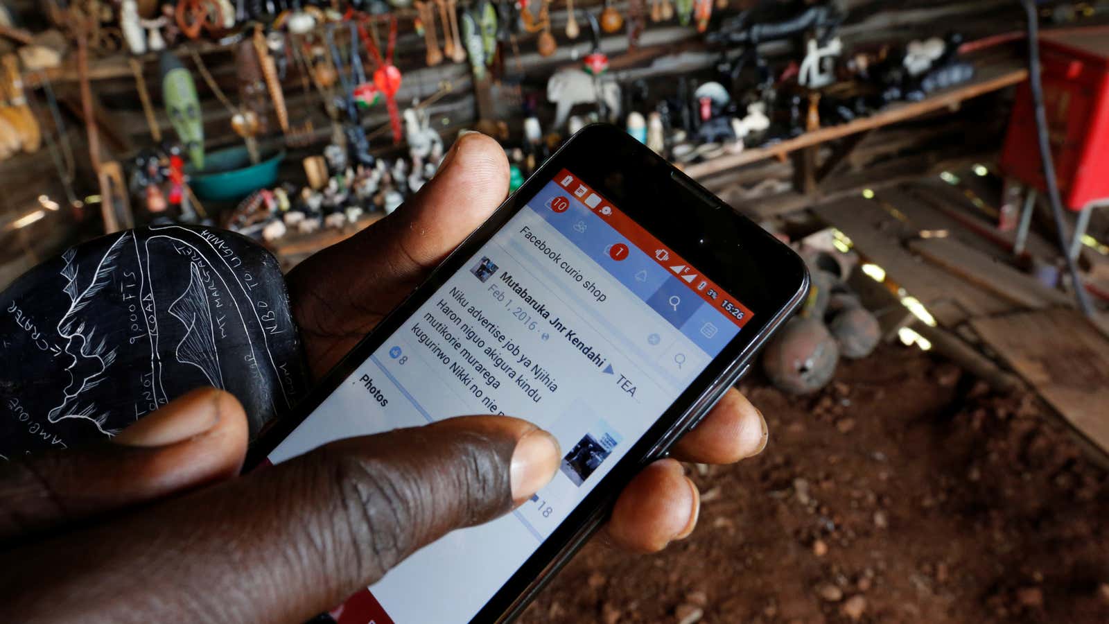 Using Facebook’s Lite app in Kenya.