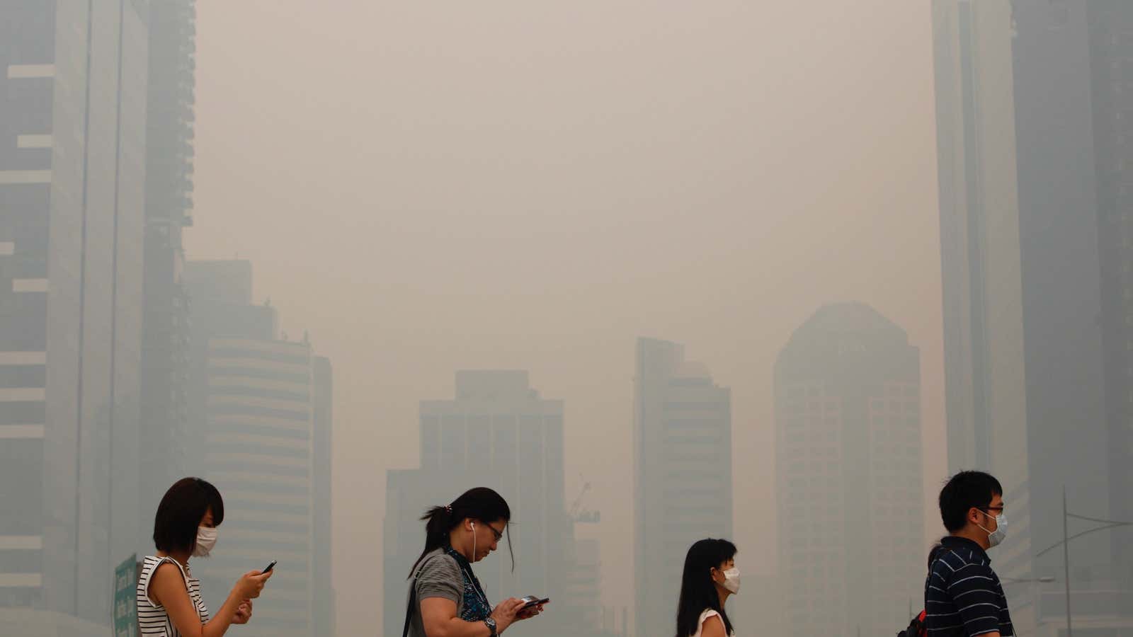 Singapore shrouded in haze from Indonesia in 2013—a photo that could be from any number of years.