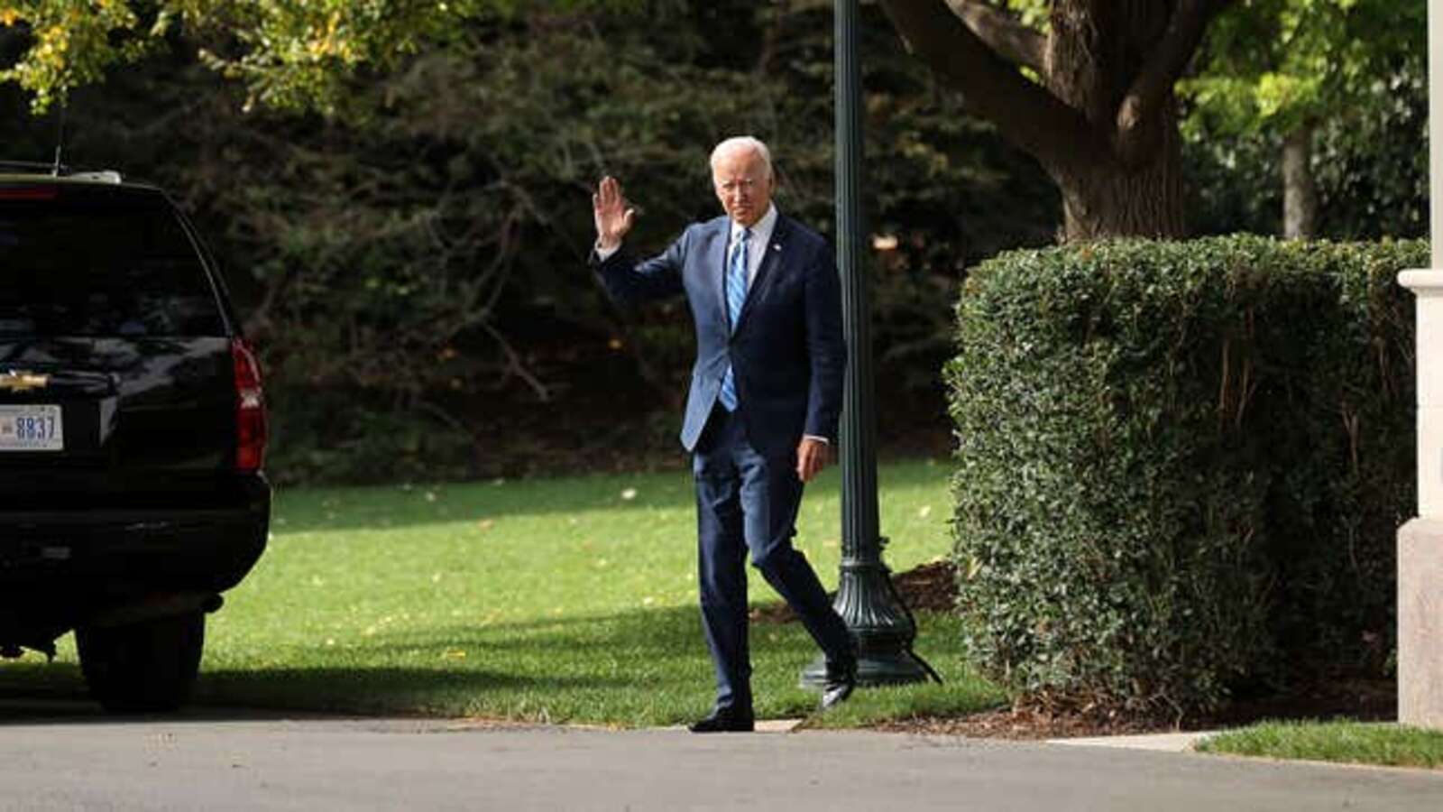 Image for Biden Team Holds Rapid-Fire Series Of Public Events Featuring President Waving From Very Far Away