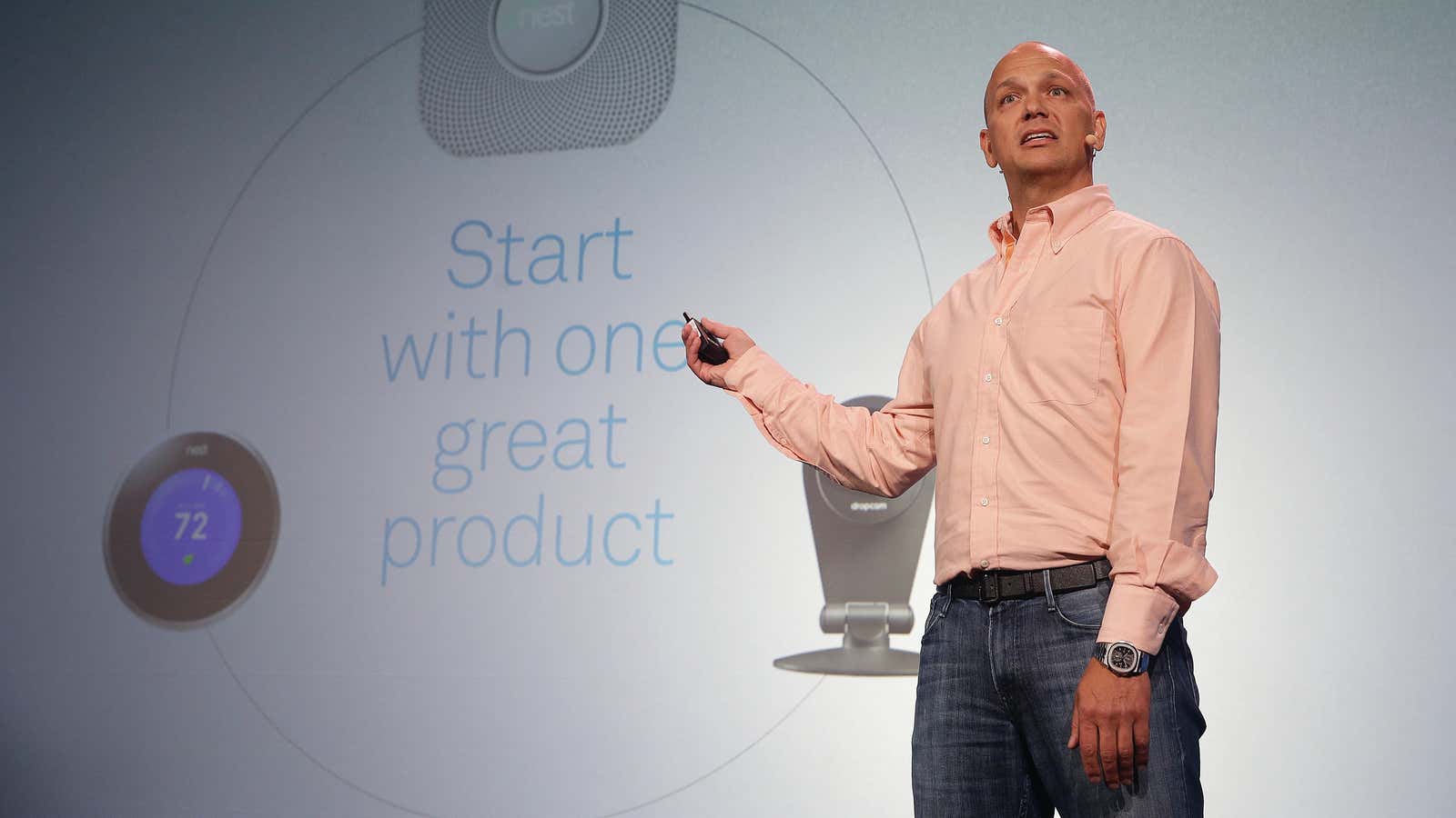 Nest CEO Tony Fadell talks about his company’s product updates during a press conference Wednesday, June 17, 2015, in San Francisco. Google’s Nest Labs is…