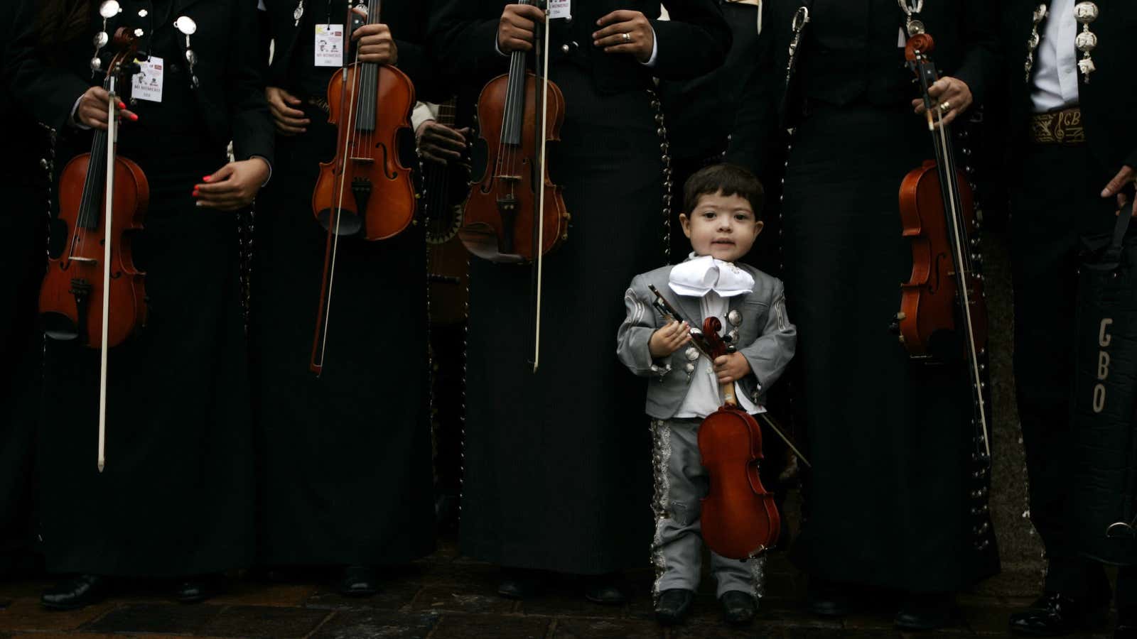 If he grows up to be a Mariachi you’ve done your job.