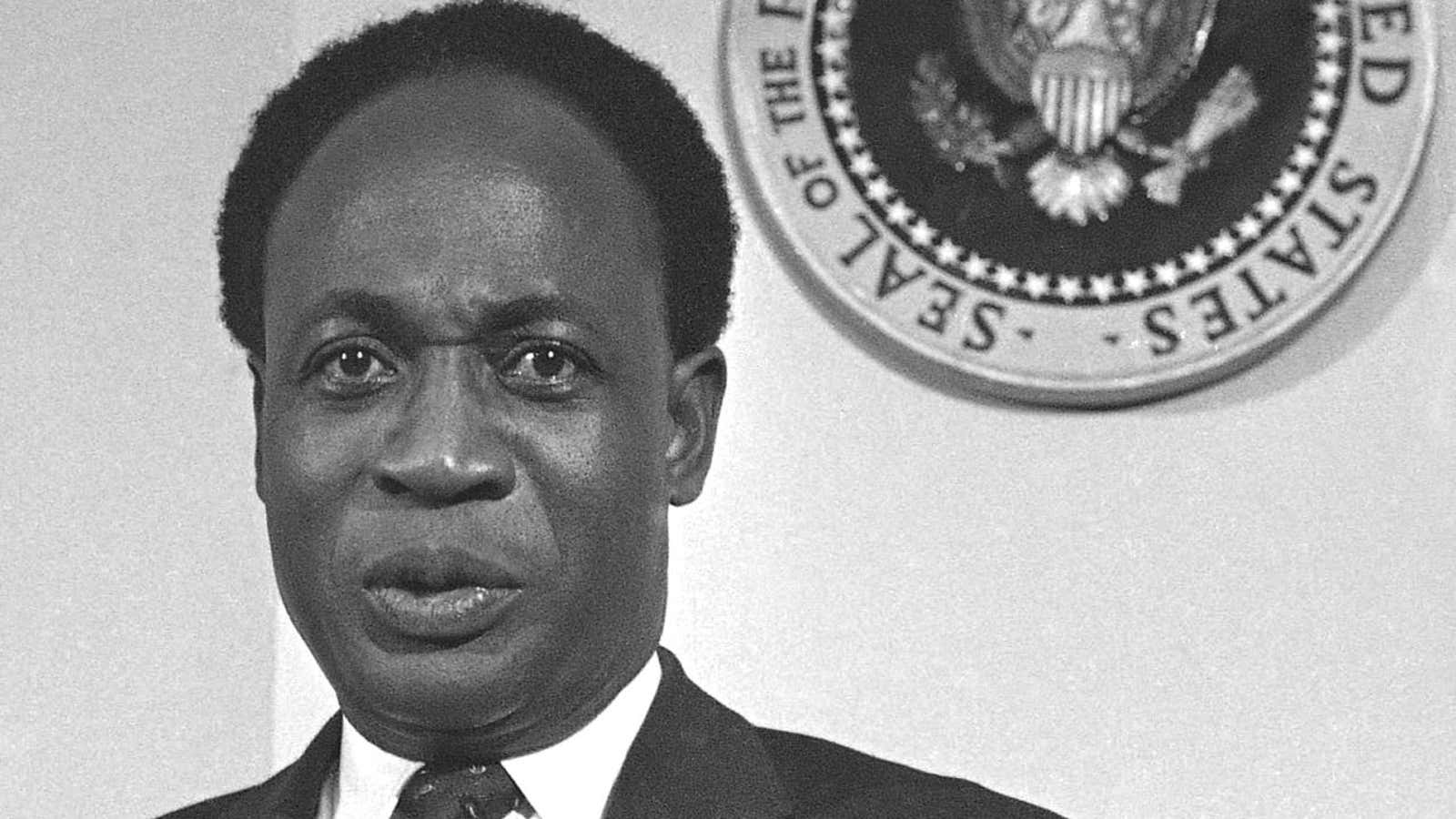 Kwame Nkrumah, president of Ghana, at the White House in 1961 ,