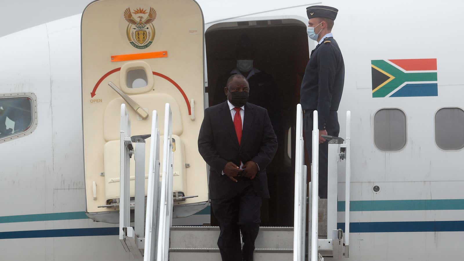 South Africa’s President Cyril Ramaphosa arrives in Cornwall for the G7 summit on June 11.
South Africa has suffered the latest in a series of setbacks to its Covid-19 vaccination program.