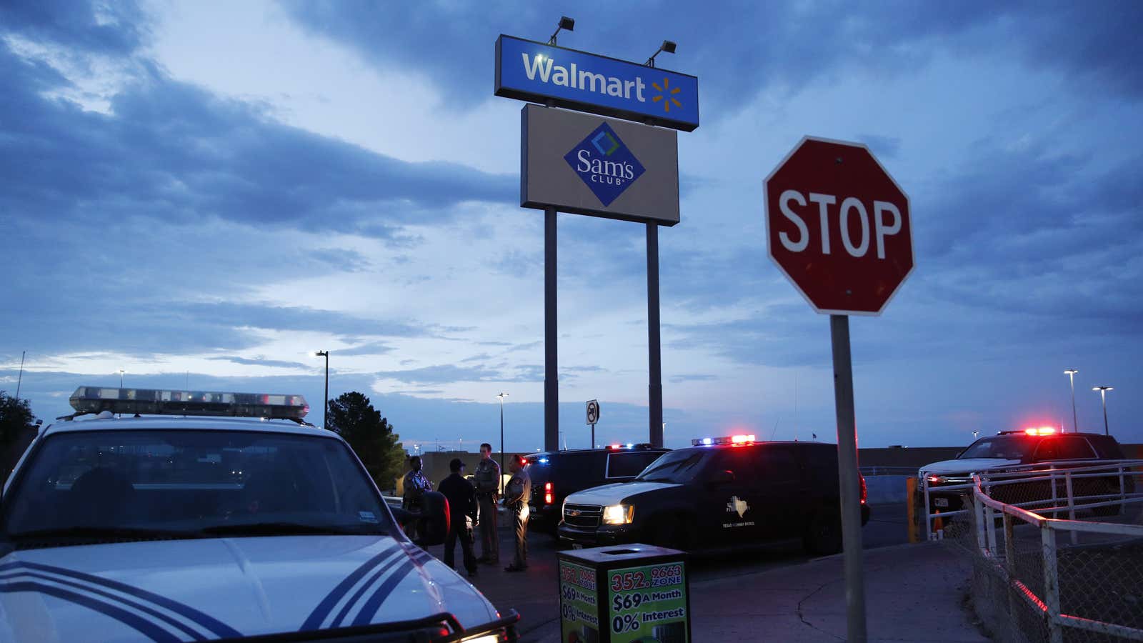 The aftermath of the Aug. 3 mass shooting at a Walmart in El Paso.