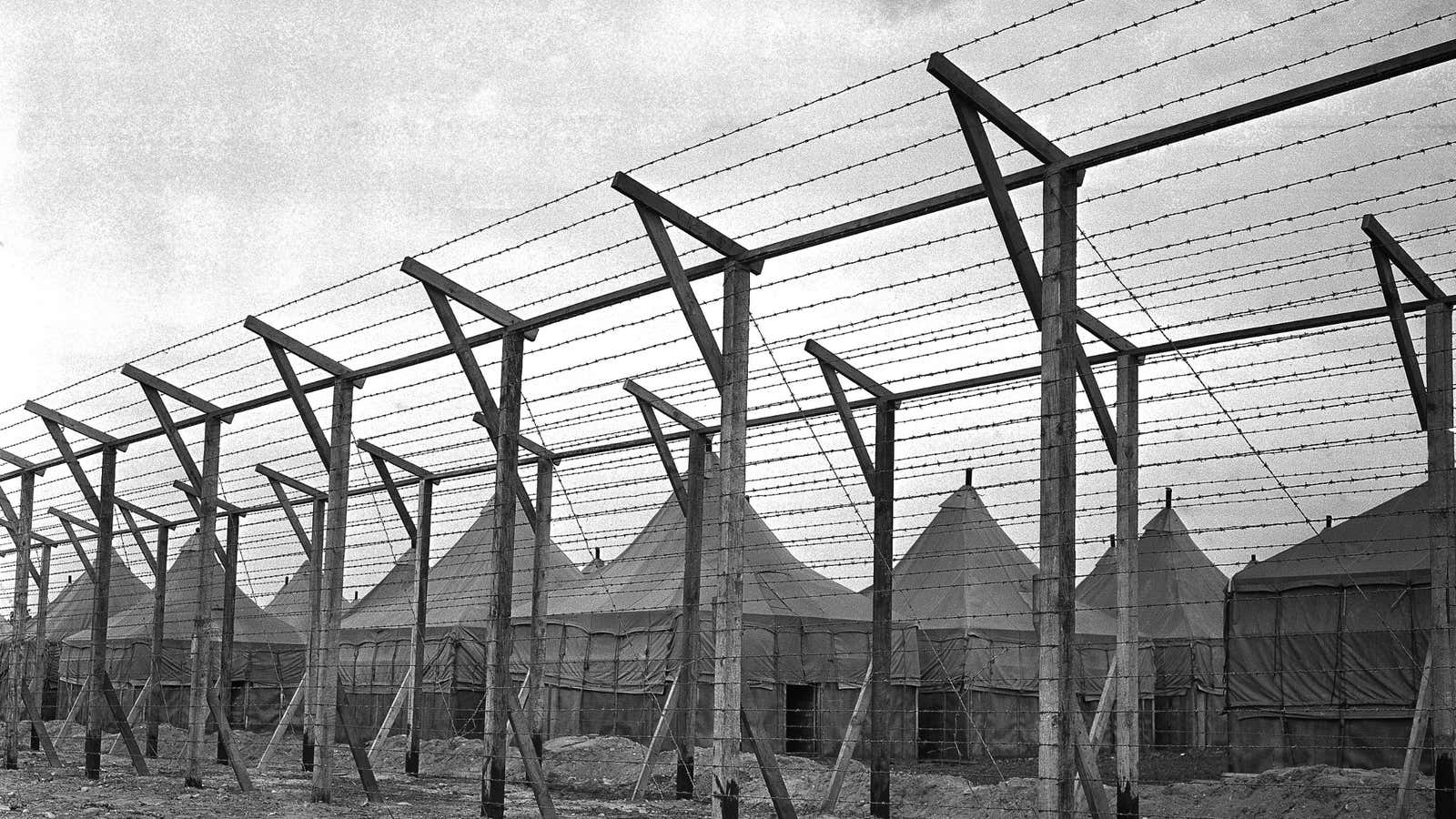 The “United States Defense Aliens Japanese Internment Camp” in Upton, New York, in 1941