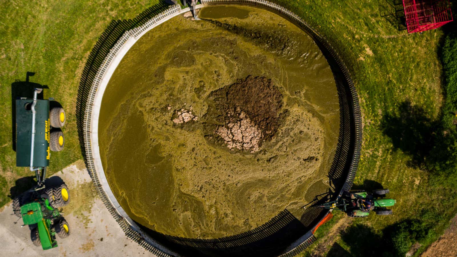 A liquid manure tank filled with dairy manure in Ontario.