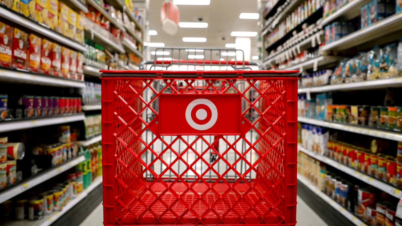 A shopping cart is seen in a Target  store in the Brooklyn borough of New York, U.S., November 14, 2017.