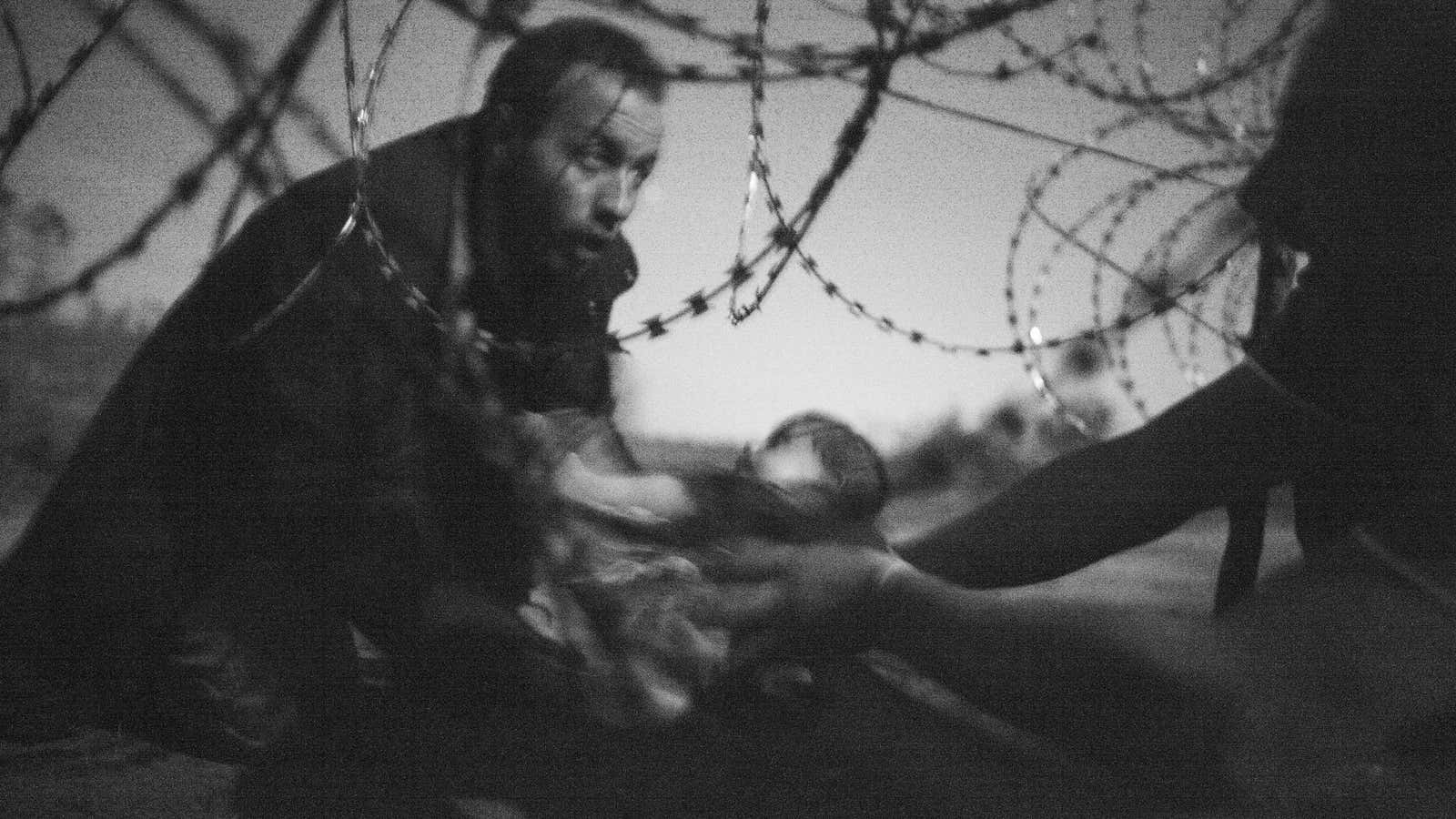 “Hope for a New Life,” August 28, 2015. Röszke, Hungary.