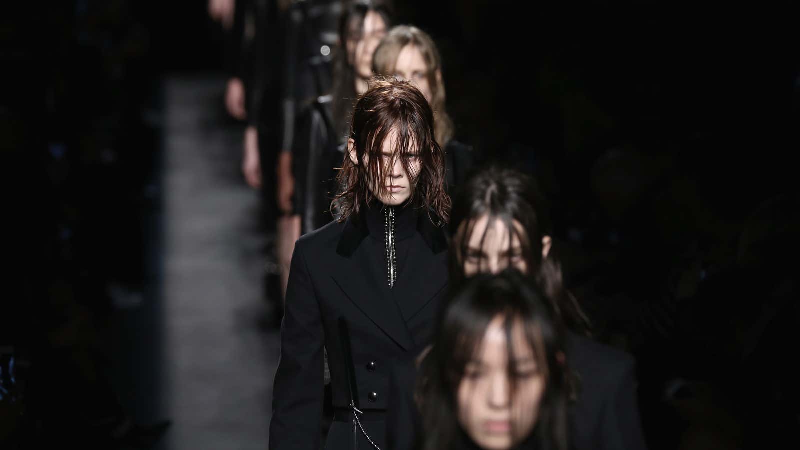 Alexander Wang went goth for his fall-winter 2015 show. Maybe he was feeling down.