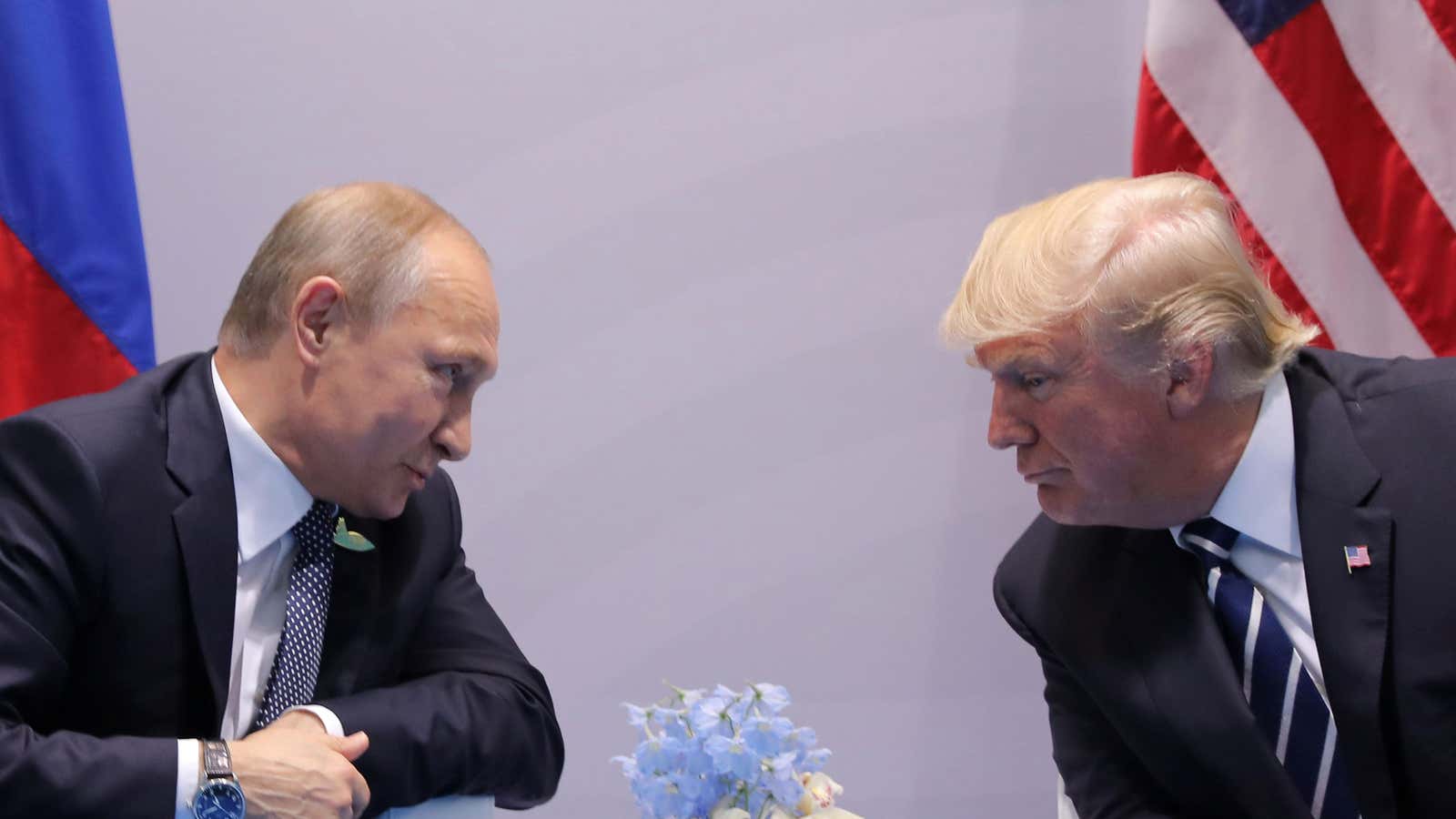 Putin and Trump in Hamburg in 2017.