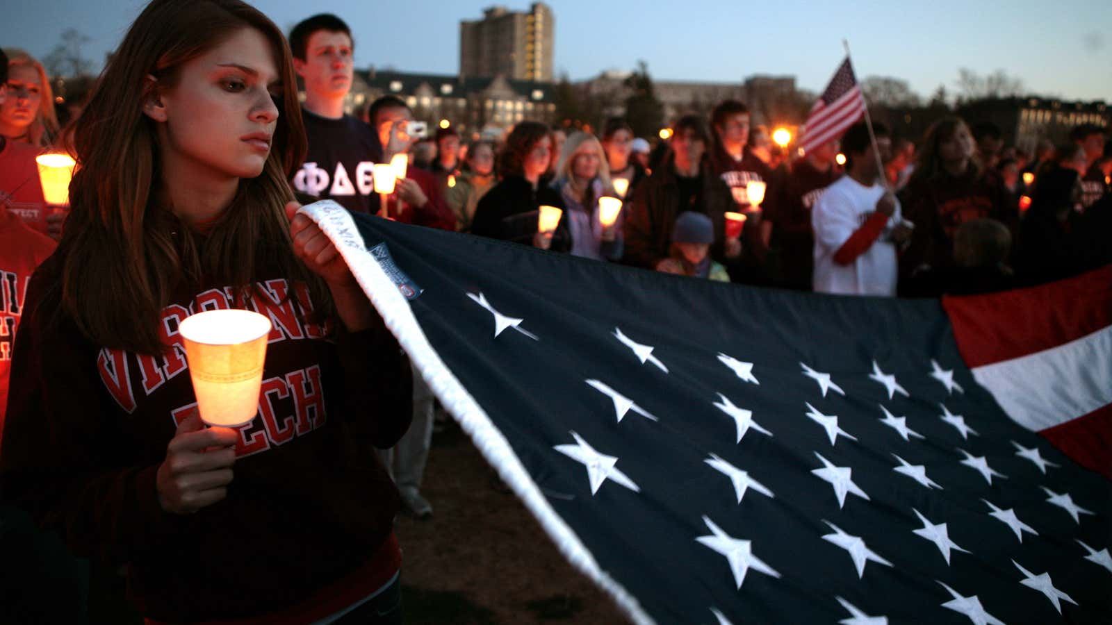 The aftermath of deaths at Virginia Tech in 2007.