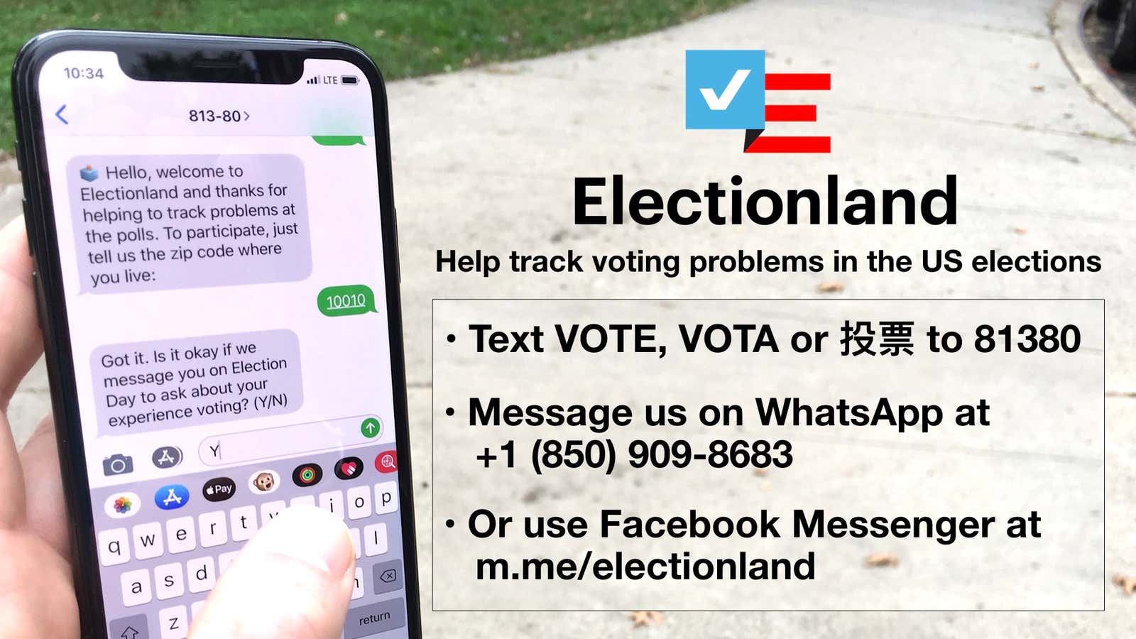 Help us monitor voting problems in the US midterm elections with a simple text message