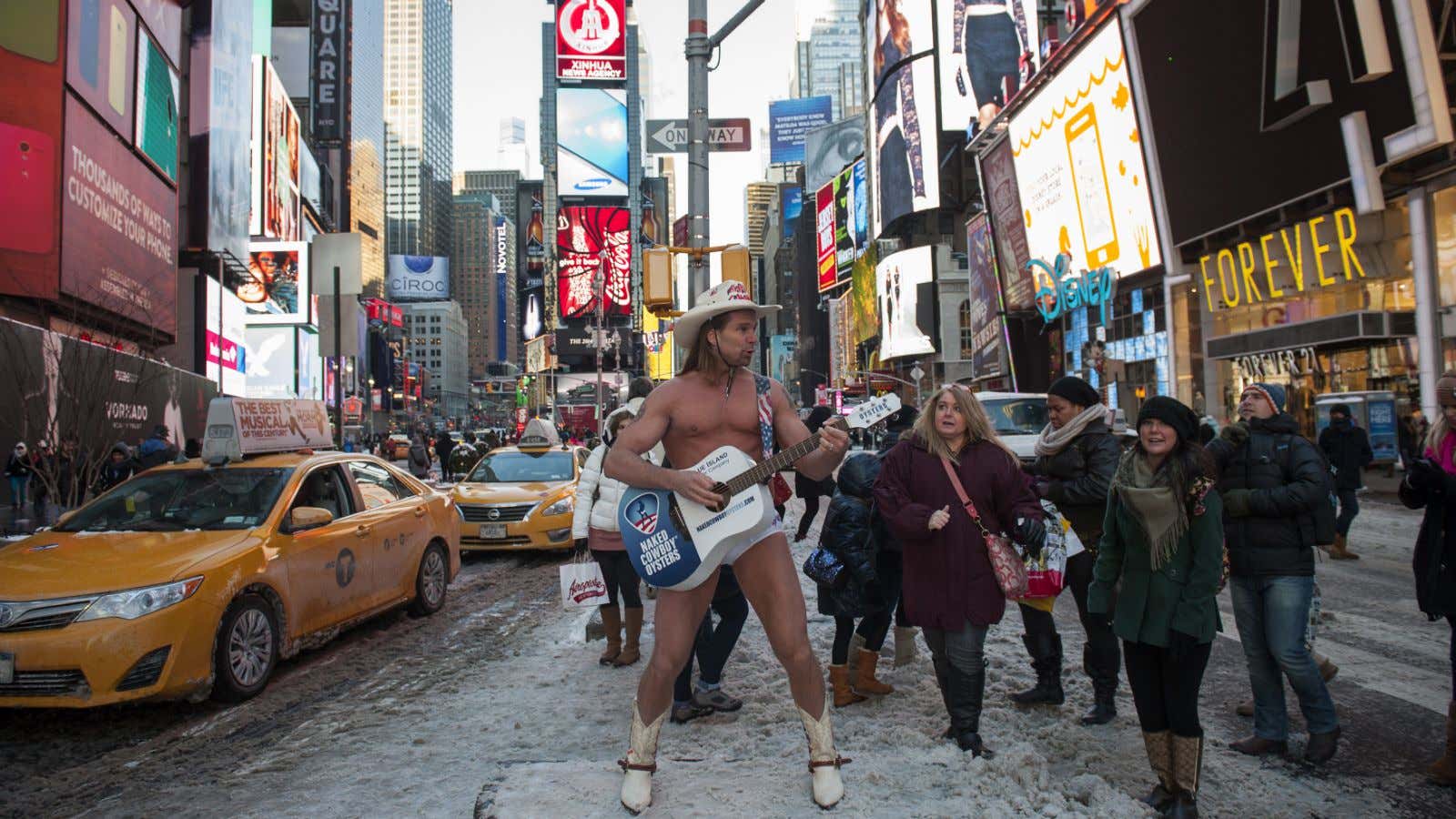 Sorry Mumbai, no naked cowboy.