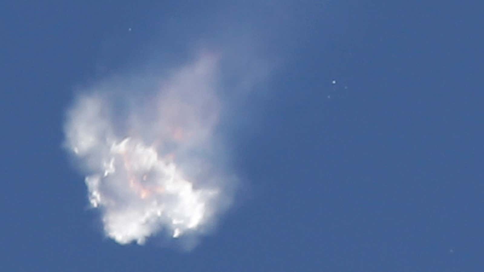 Moments after launch, CRS-7 went up in a puff a smoke.
