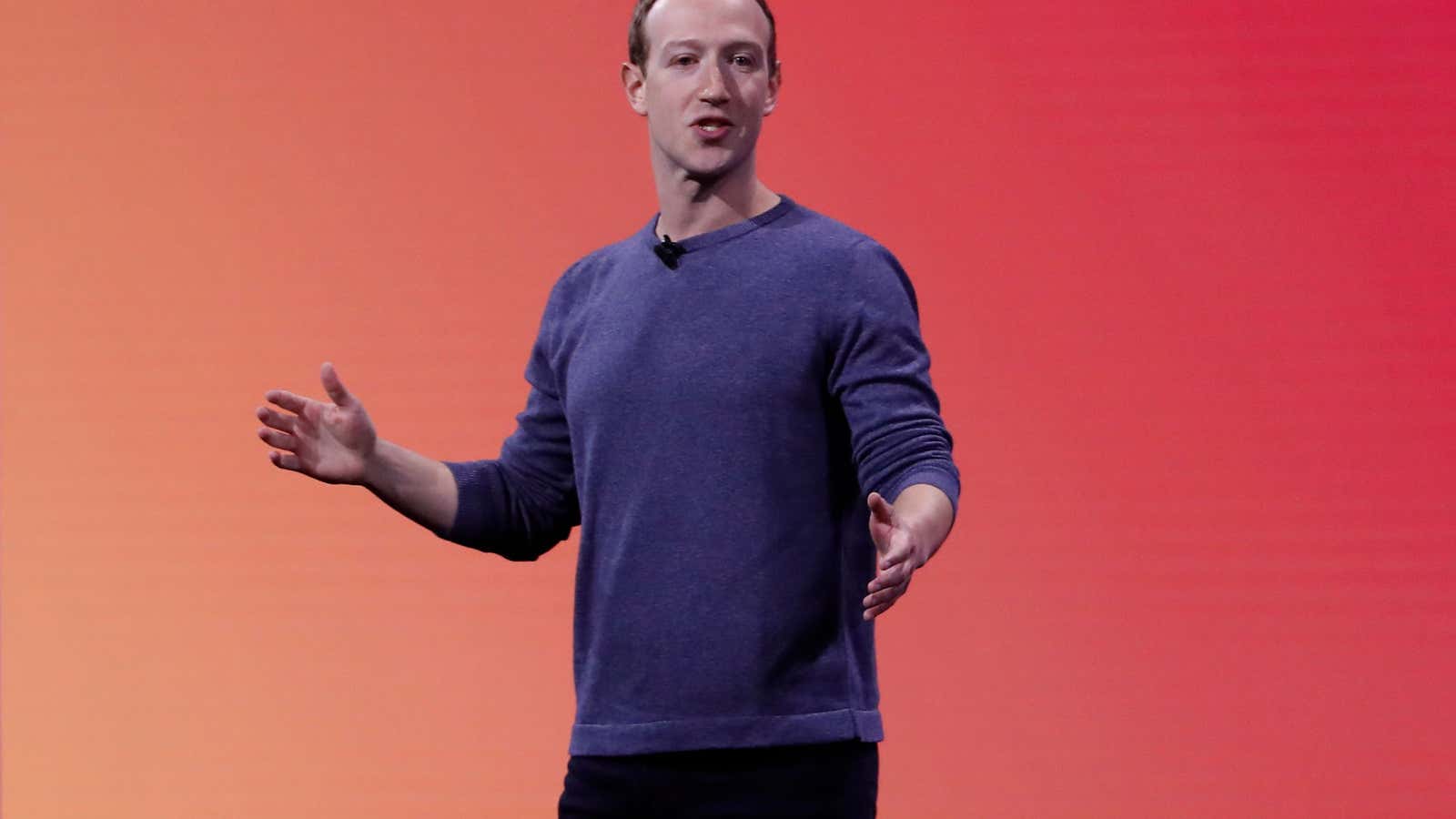 Mark Zuckerberg, making a speech in 2019.