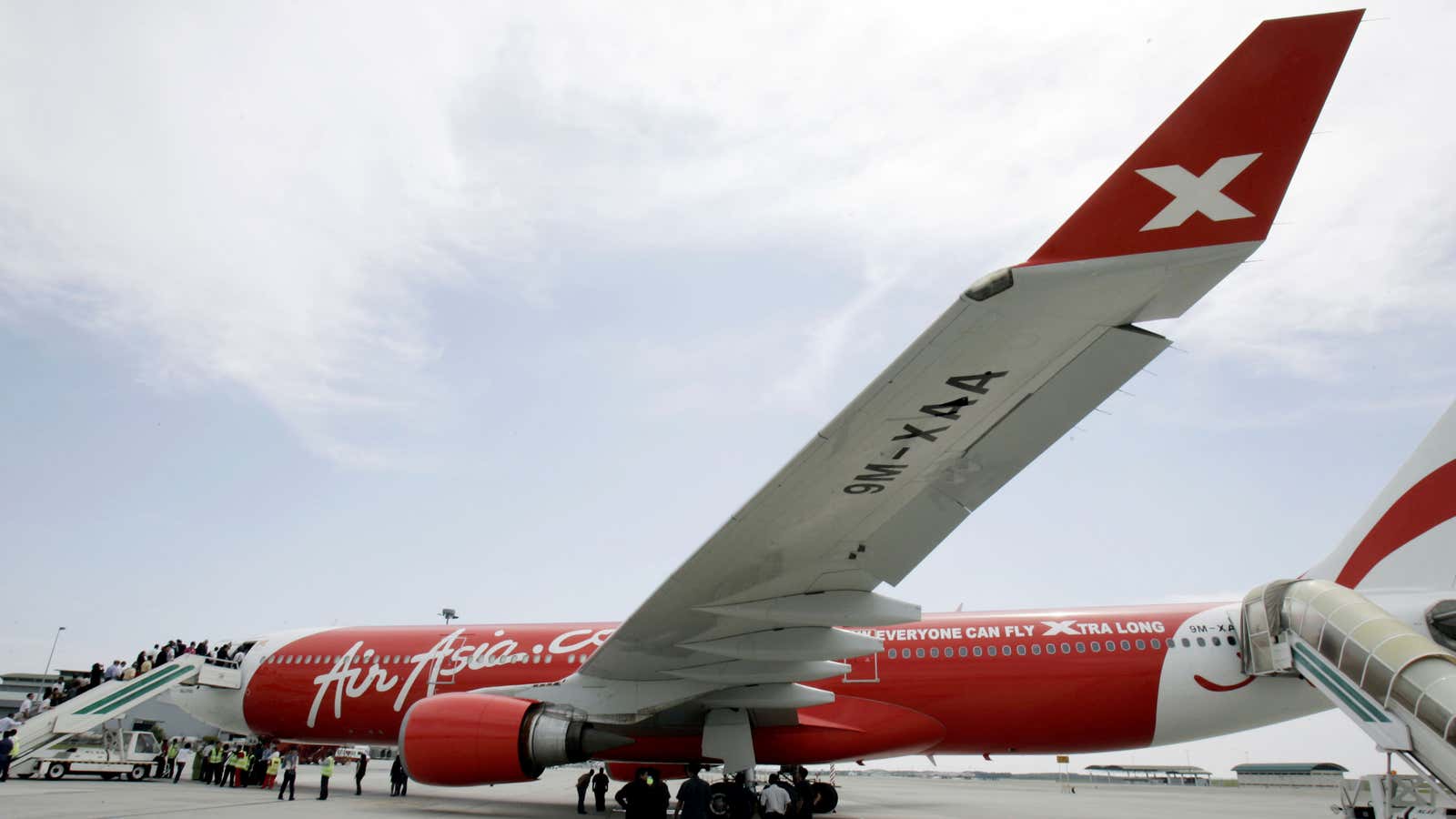 AirAsia X prepares for take-off.