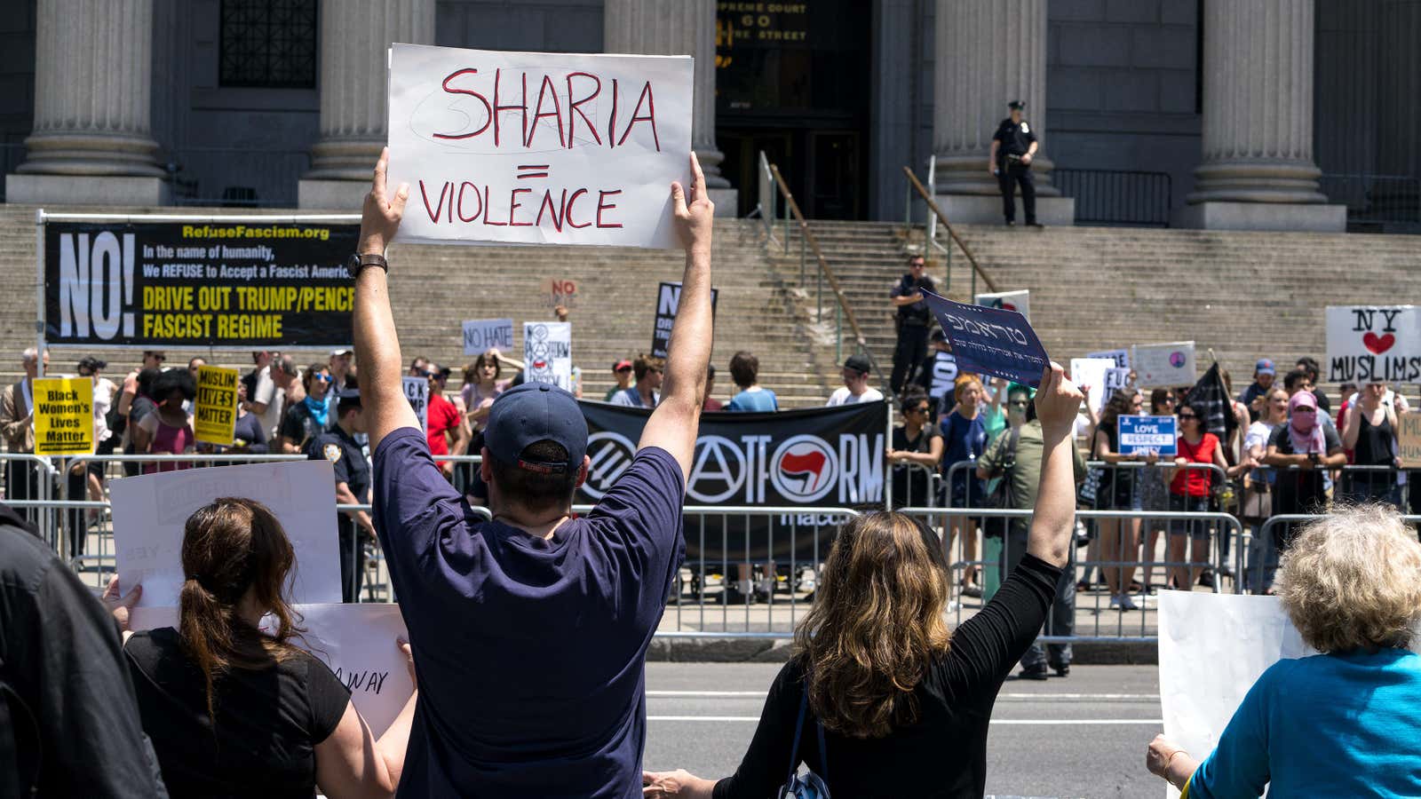 An anti-Muslim rally in New York.