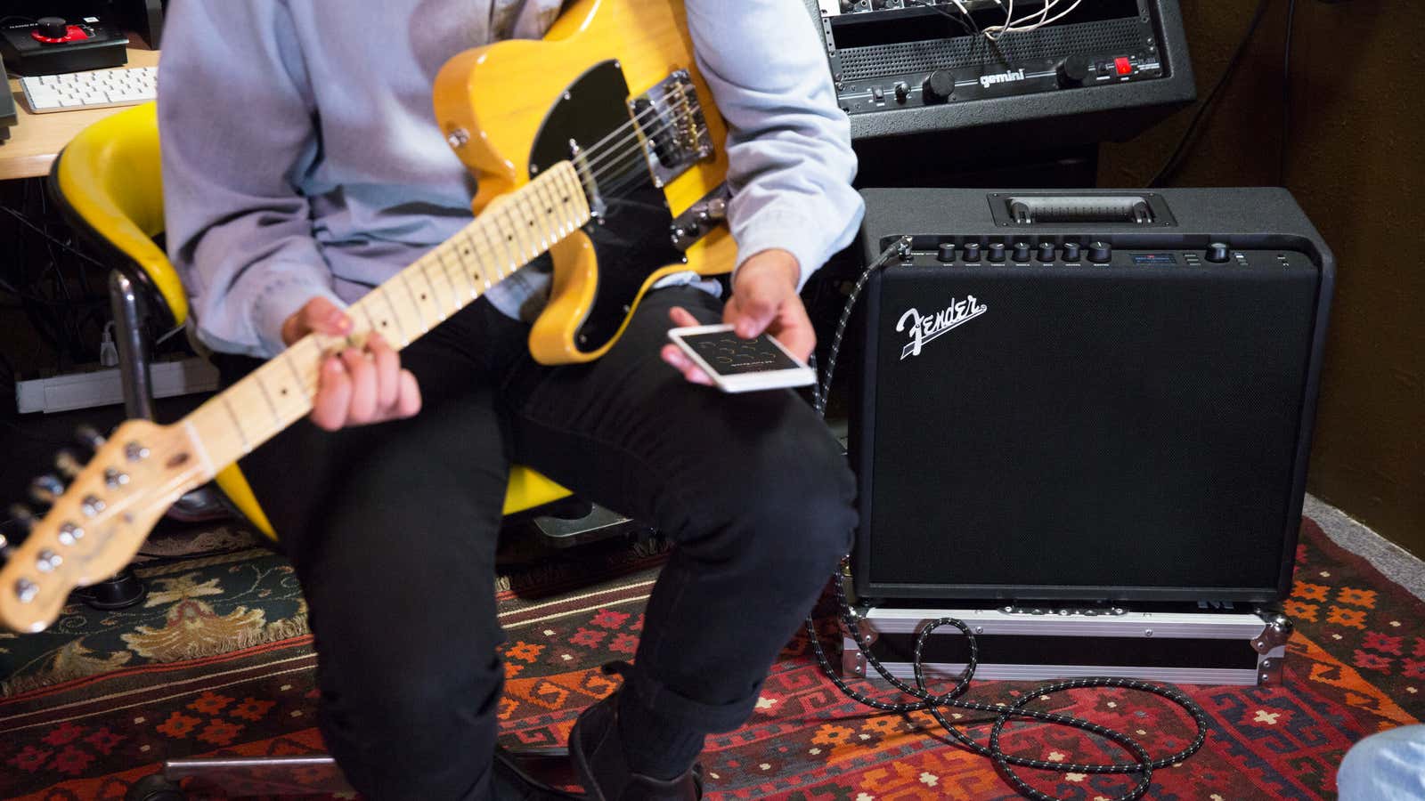 The Fender Mustang GT, in its natural habitat.