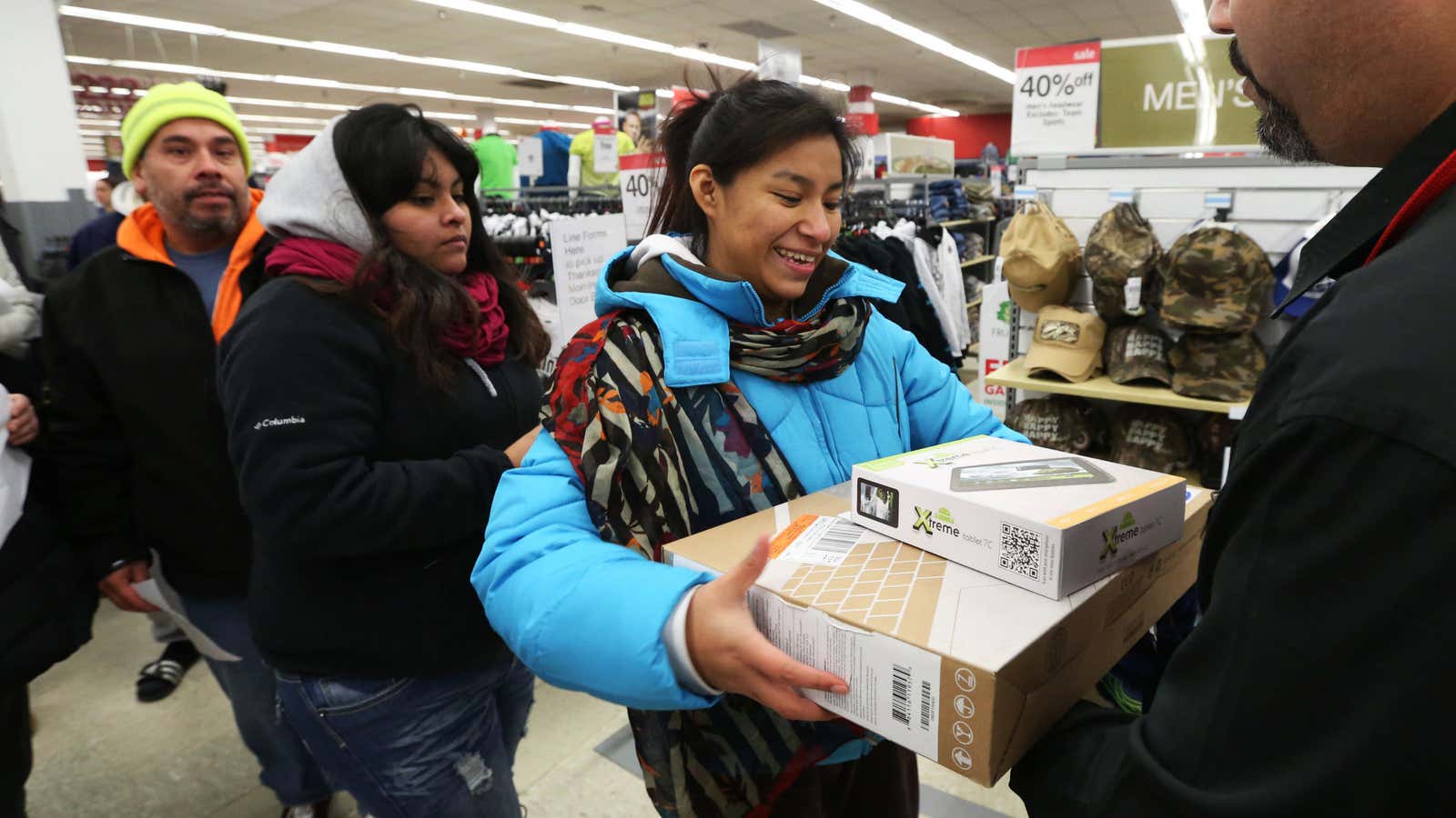 There was a line at a Kmart in Chicago this morning.