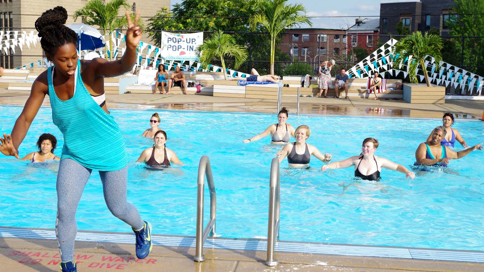 Pop-up pool zumba?