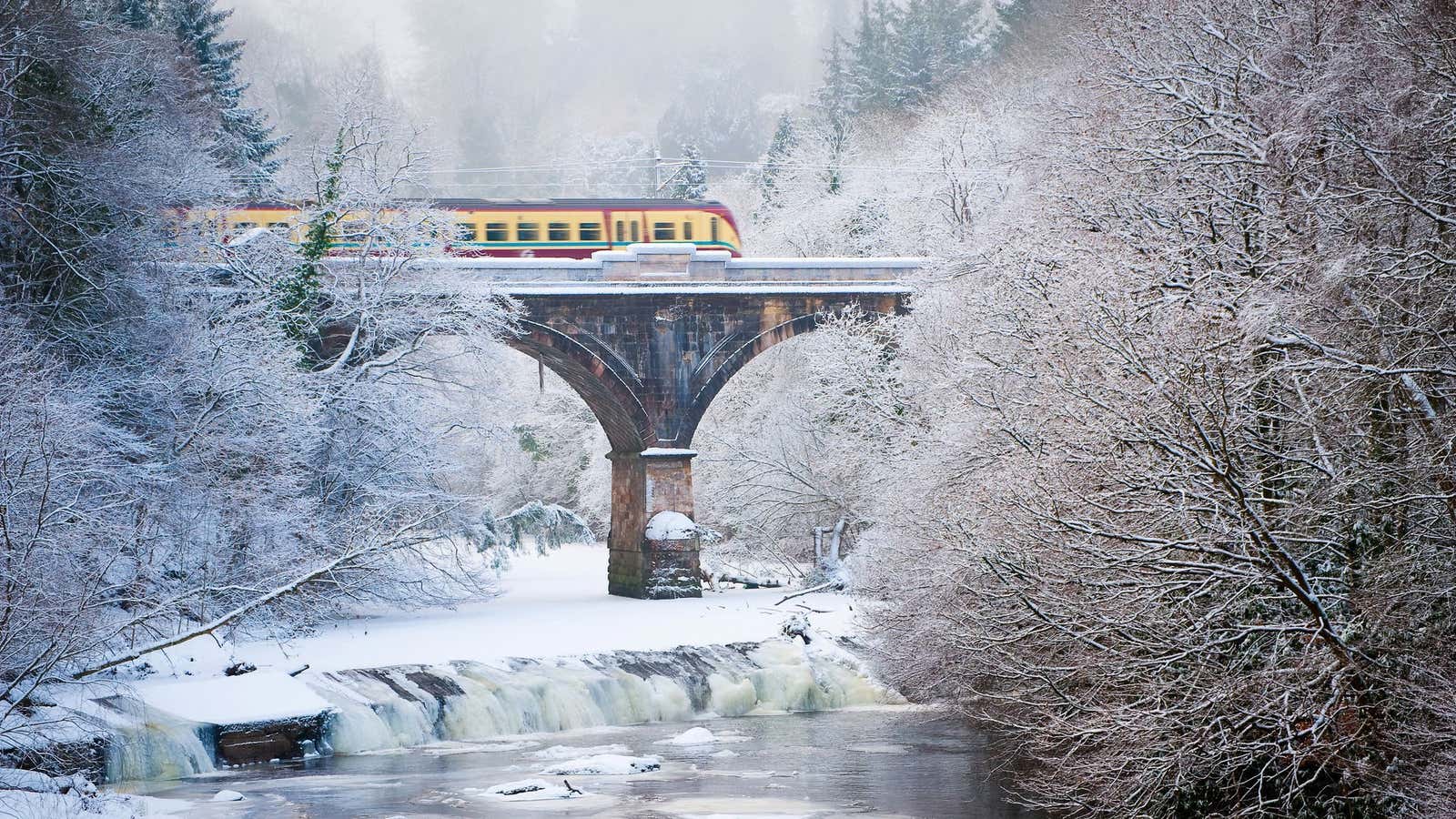 Train travel means fewer emissions and more scenery.