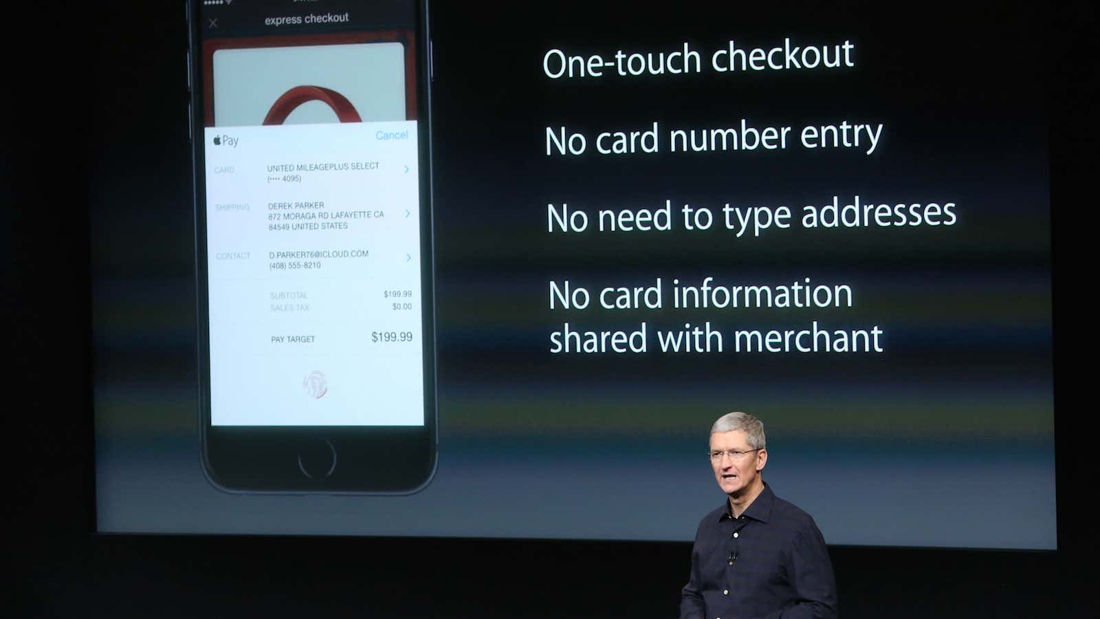 Apple CEO Tim Cook explains the benefits of Apple Pay in apps.