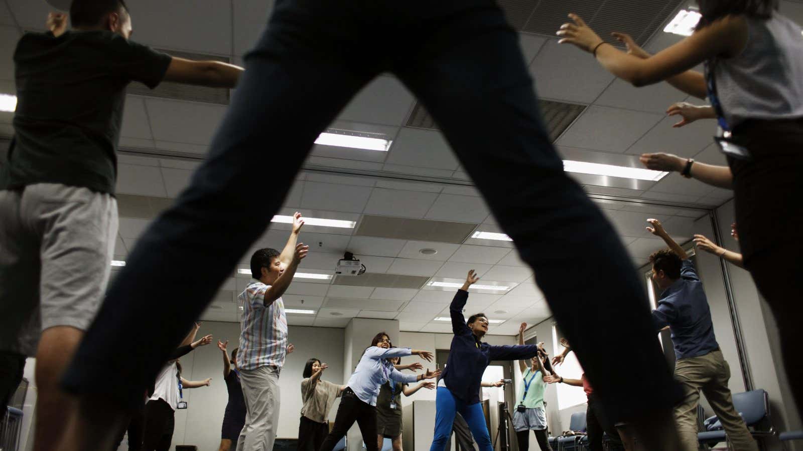 Corporate yoga.