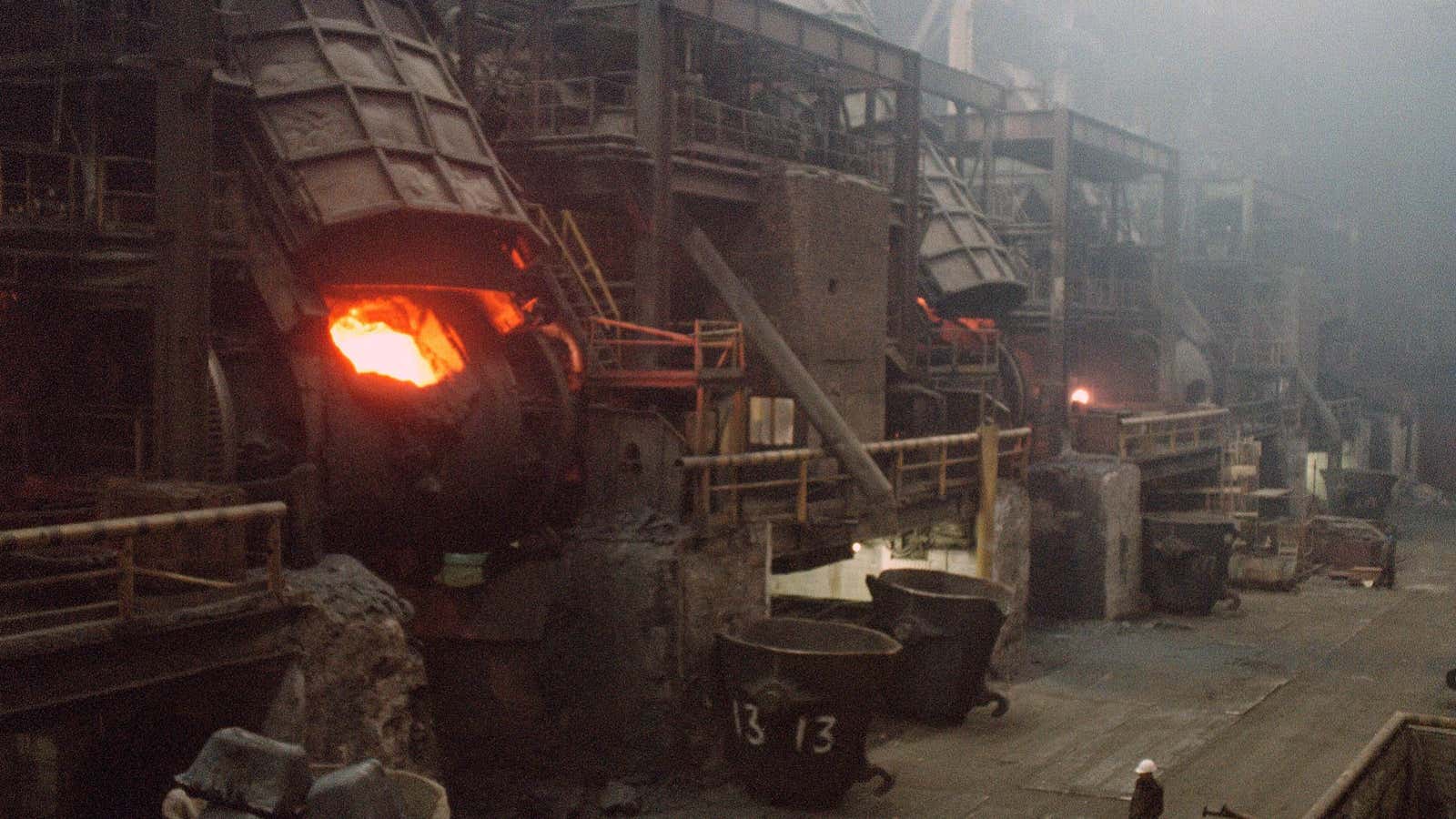 The Norilsk Nickel smelting plant in Russia.