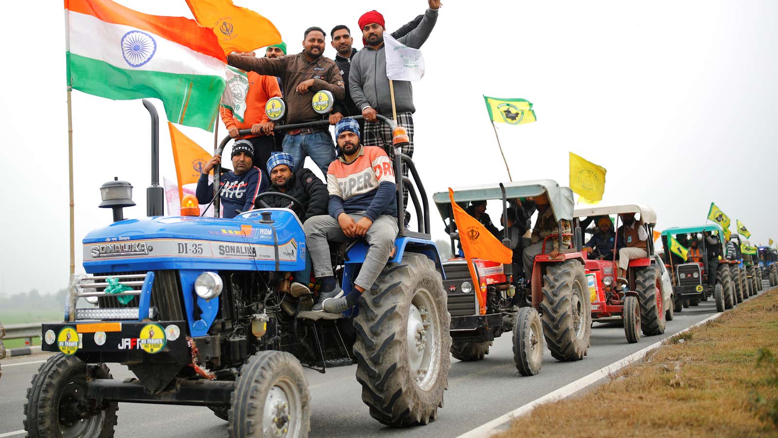 A Jan. 7 rally to protest against the newly passed farm bills.