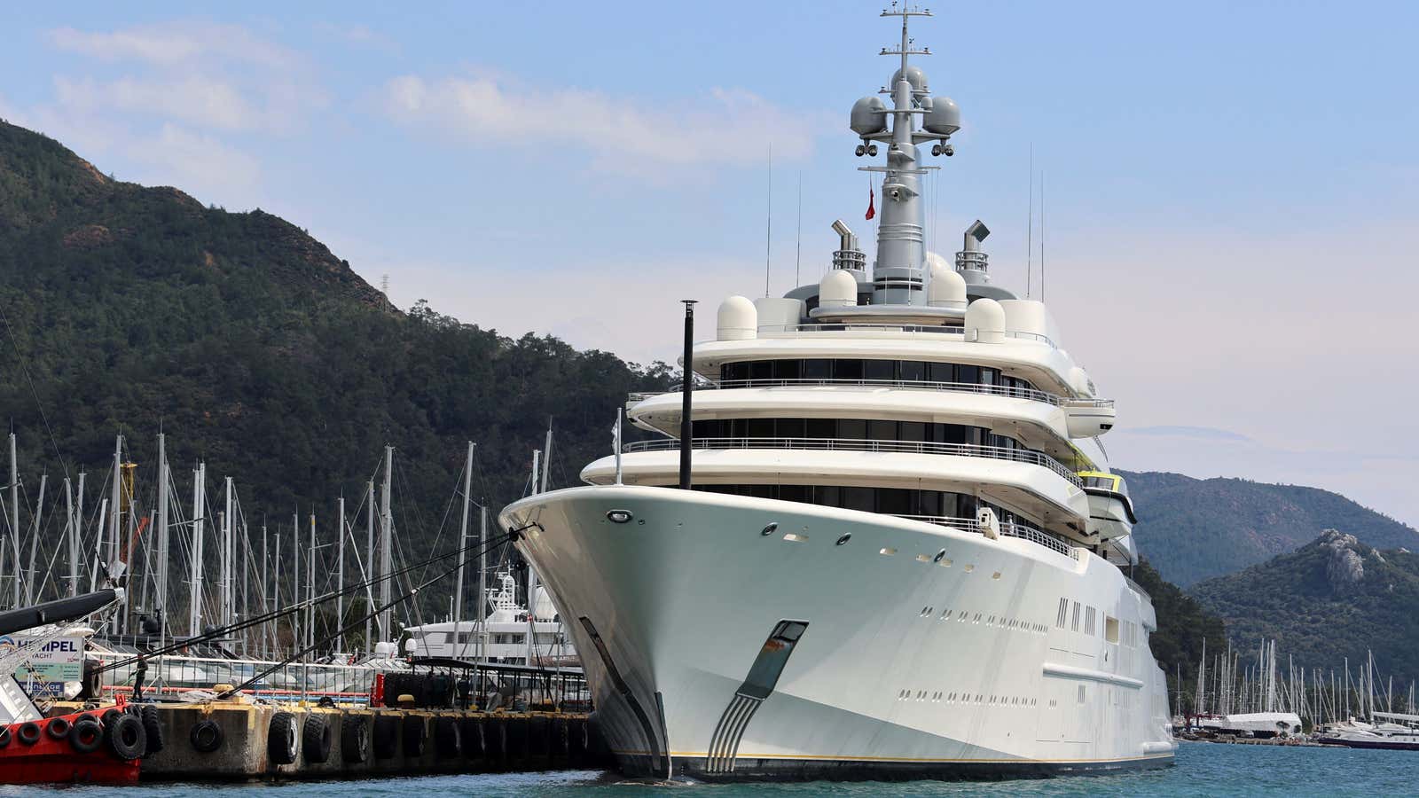 Abramovich’s yacht, now docked in Turkey.