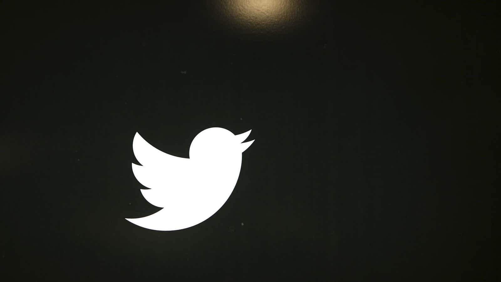 The Twitter logo is seen at the company’s headquarters in San Francisco, California October 4, 2013.