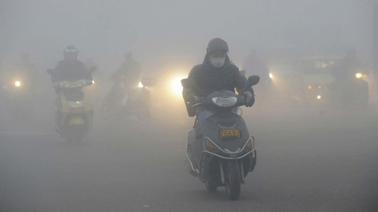 Scooters could help China with its smog problem.