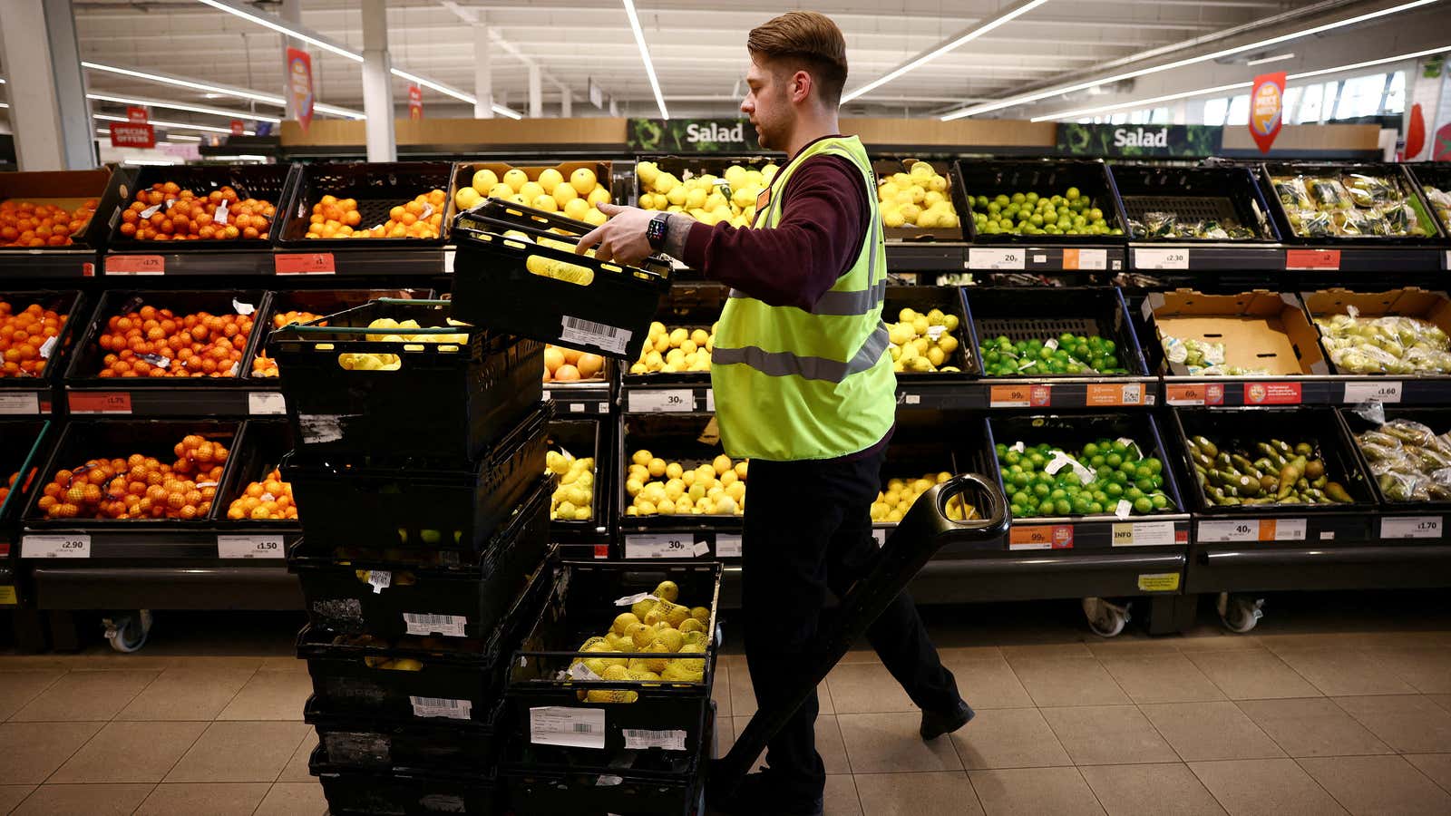 The produce selection at a Sainsbury&#39;s in West London.