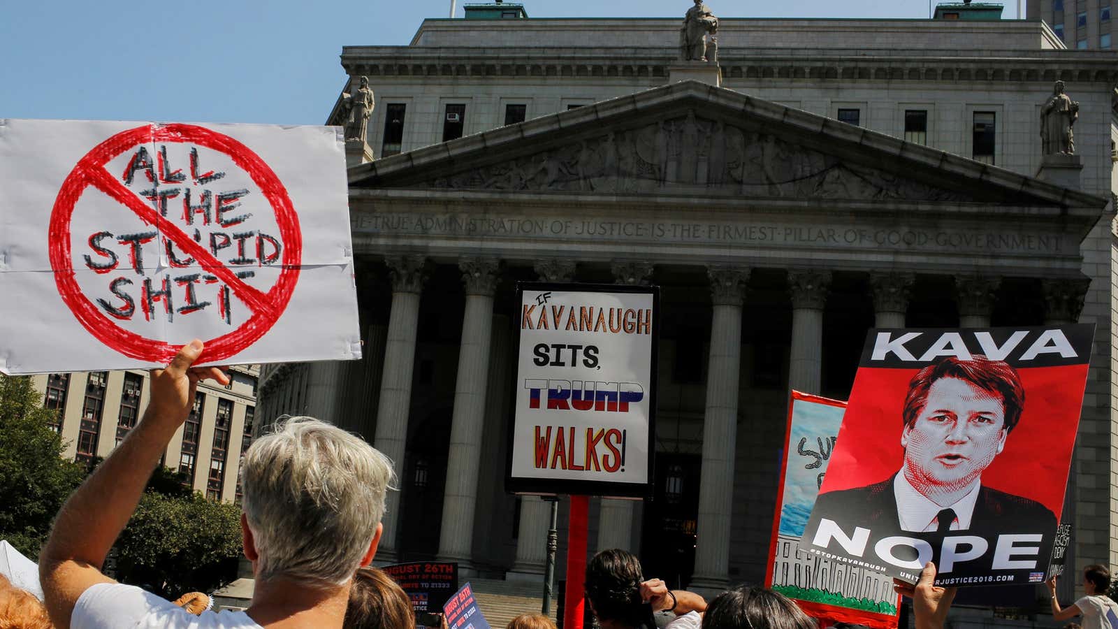 New Yorkers protest Kavanaugh’s nomination.