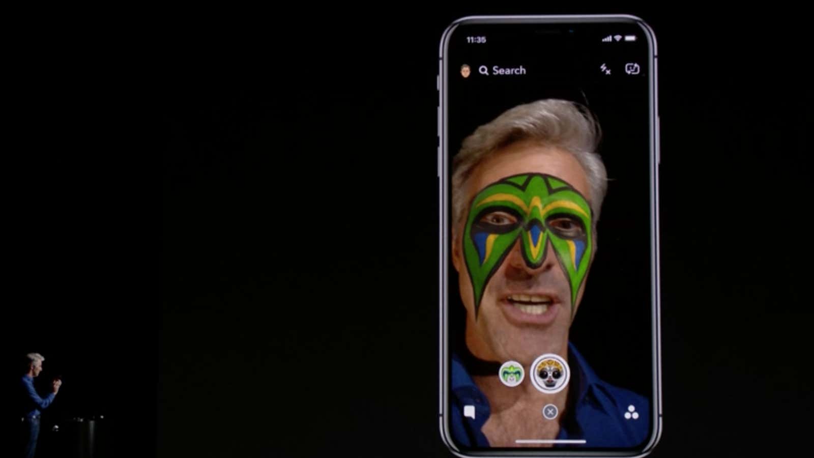 Apple exec Craig Federighi tests the tech.