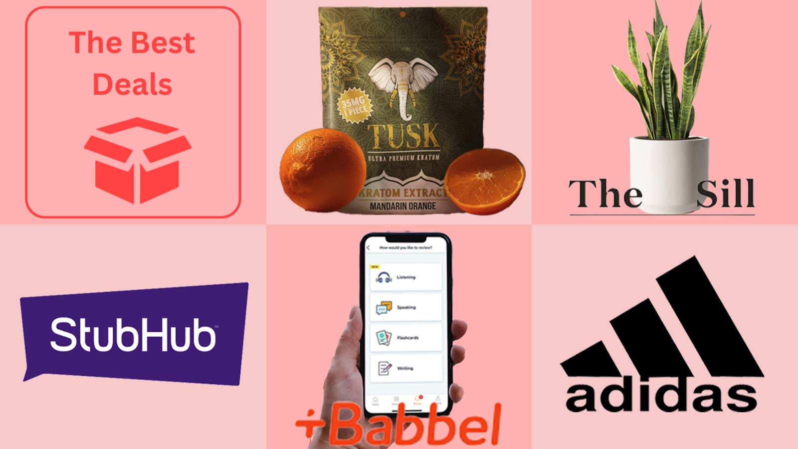 Image for Best Deals of the Day: Stub Hub, Adidas, The Sill, Babbel, Tusk & More