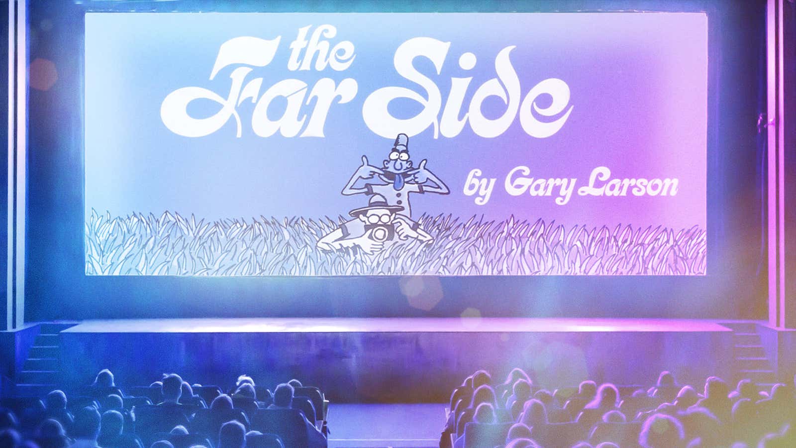 Theater image: igoriss/Getty Images; Book cover: The Far Side, Volume 1 by Gary Larson (Andrews McMeel Publishing, 1982 FarWorks, Inc.)