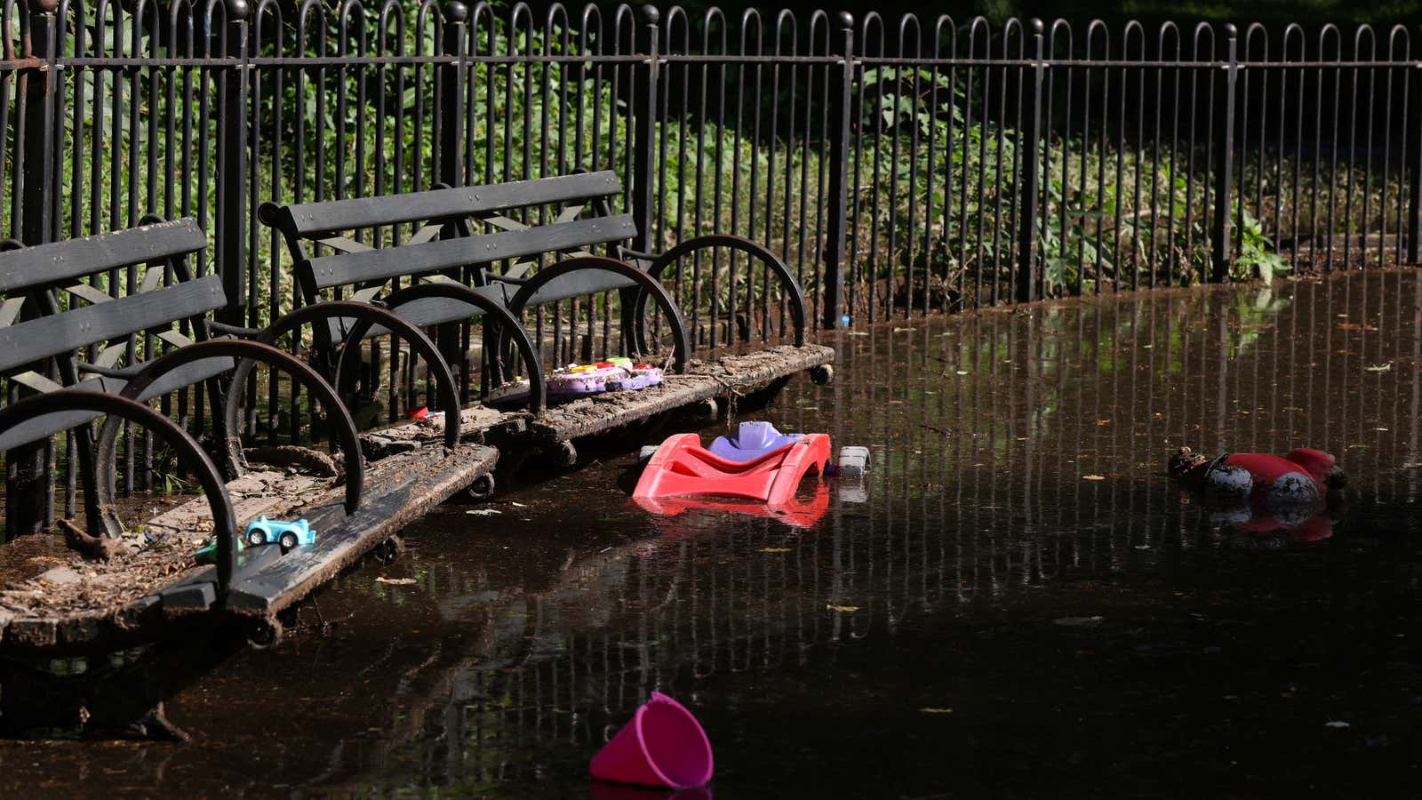 New York is trying to protect against huge flooding events like Hurricane Ida, which left this park waterlogged.