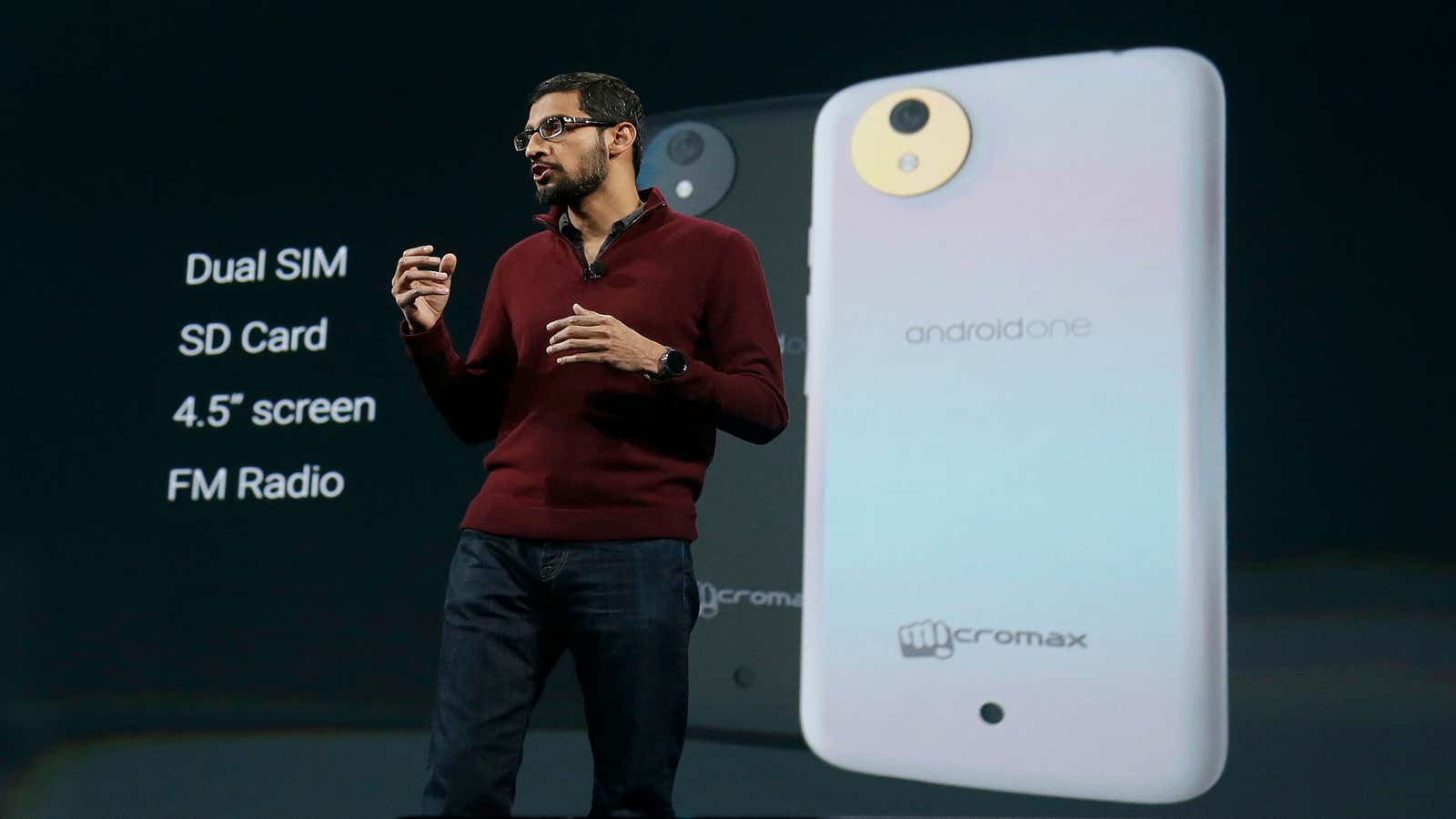 Sunder Pichai at the Google I/O conference.