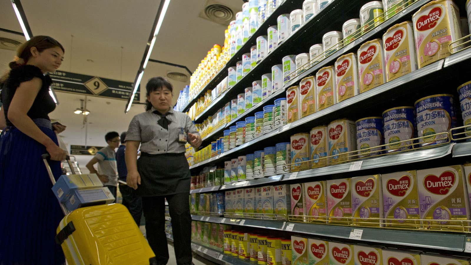 The formula aisle of a supermarket in Beijing.