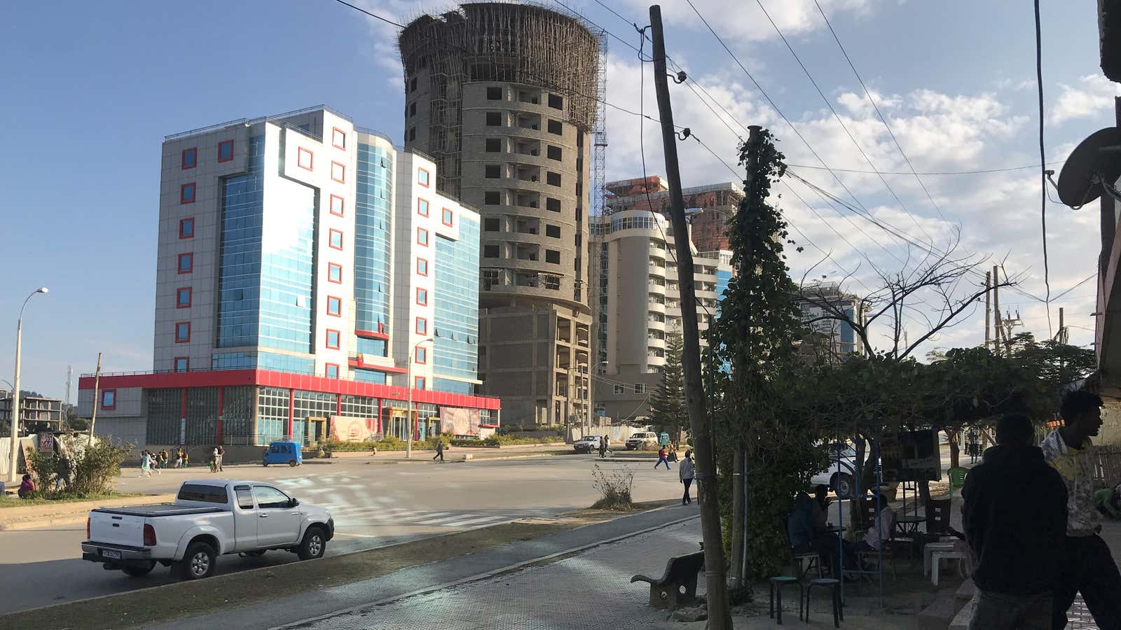 A view shows a street in Mekelle, Tigray region of northern Ethiopia