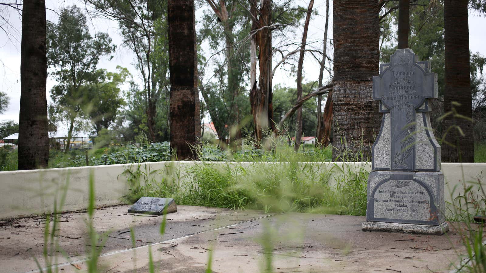 The grave of Samuel Maharero, who led the Herero’s fight against the German colonial army, is pictured in Okahandja, Namibia. More African countries are demanding official apologies and reparations from their former rulers.