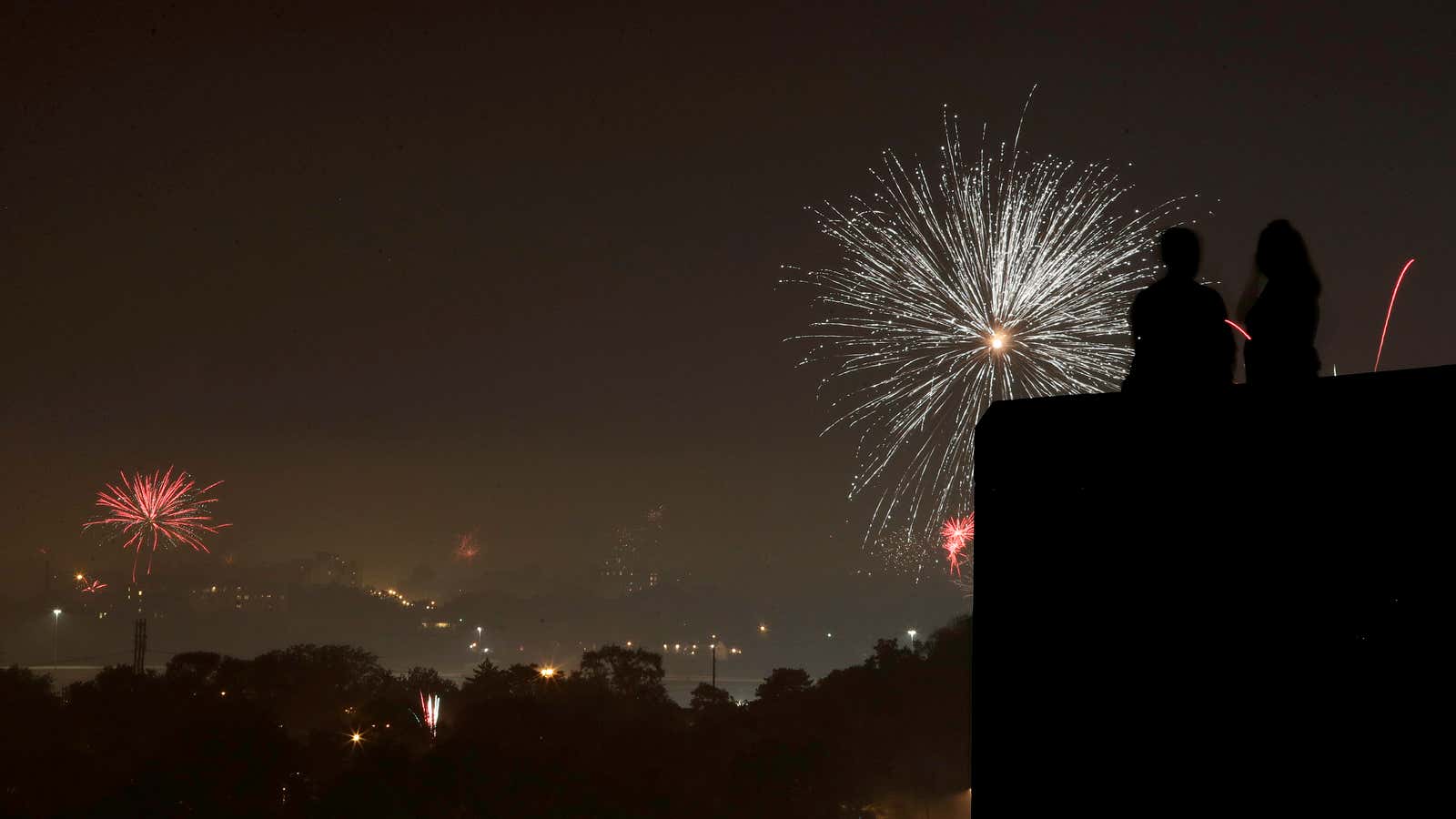 Fireworks are best viewed from the ground.